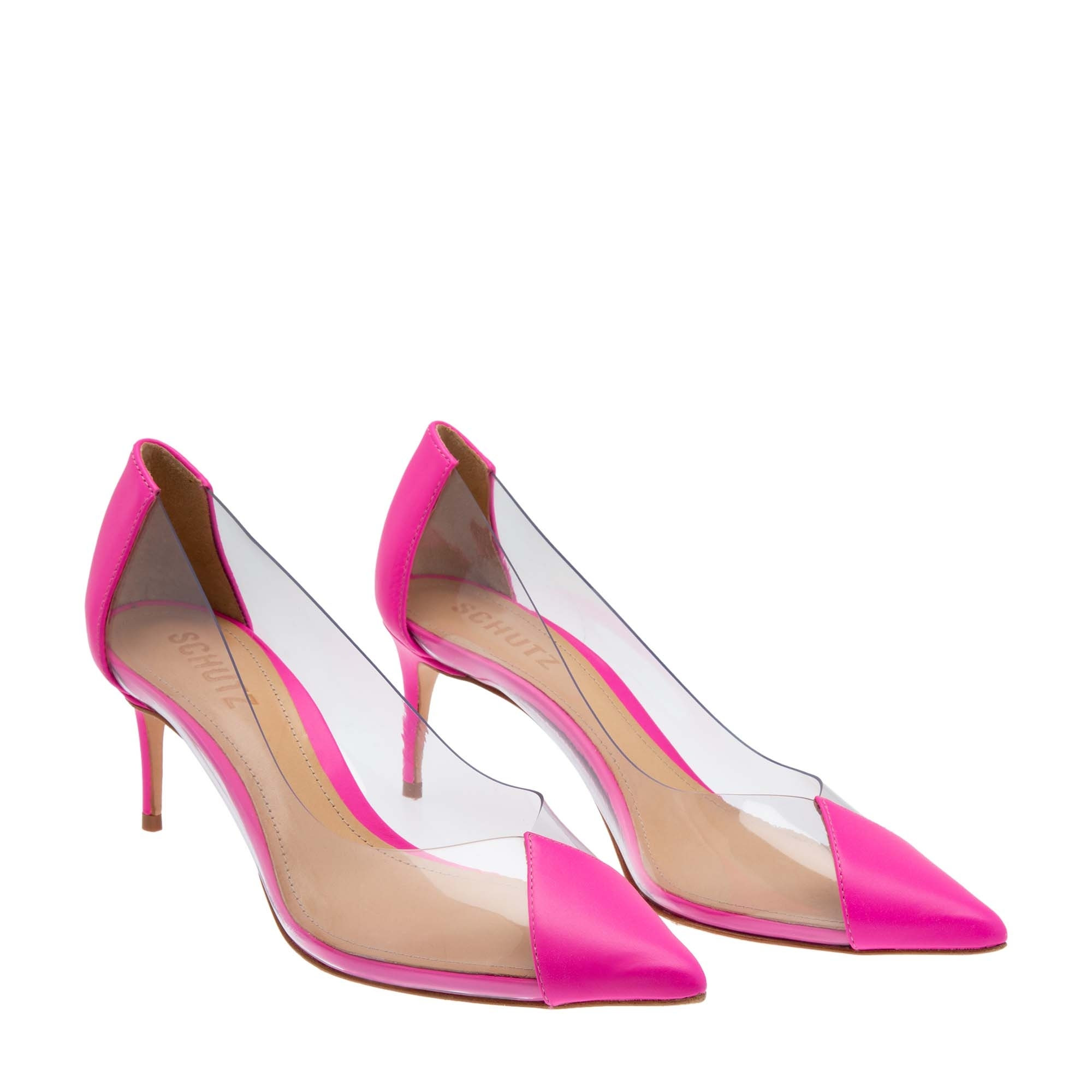 Leather and pvc pumps, Pink