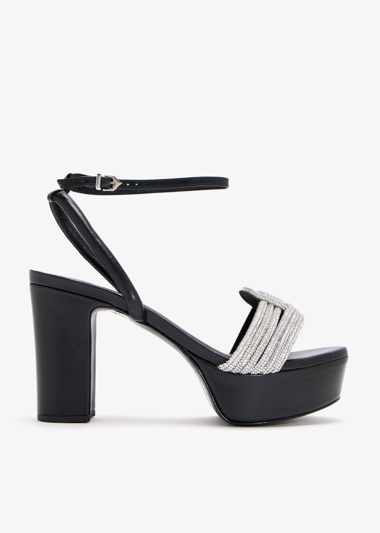 Crystal-embellished platform sandals, Black
Crystal-embellished platform sandals, Black
