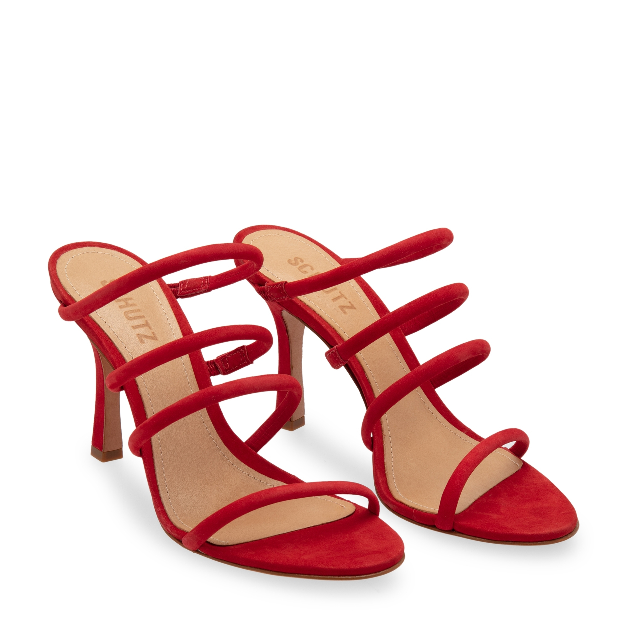Multi-strap sandals, Red