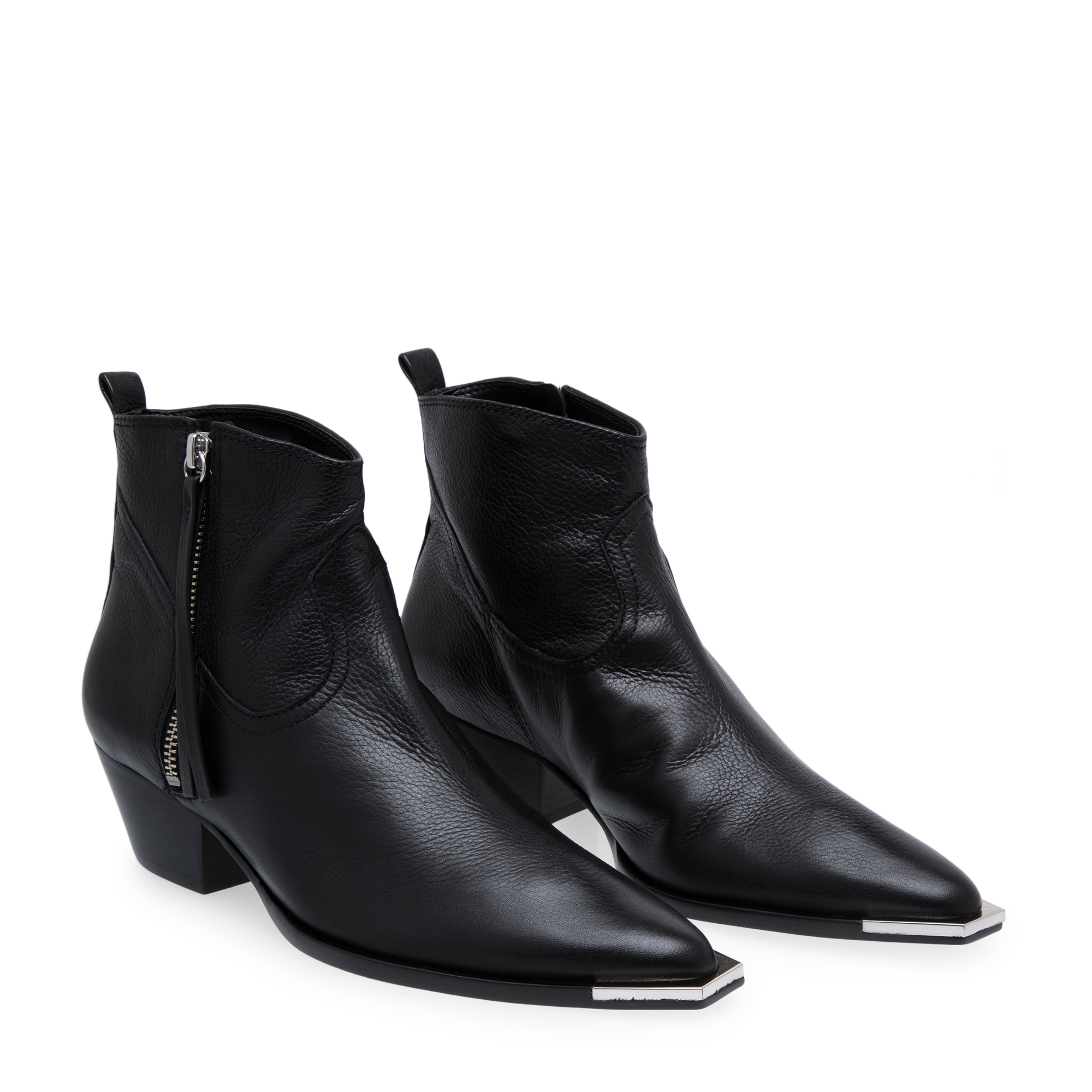 Leather boots, Black