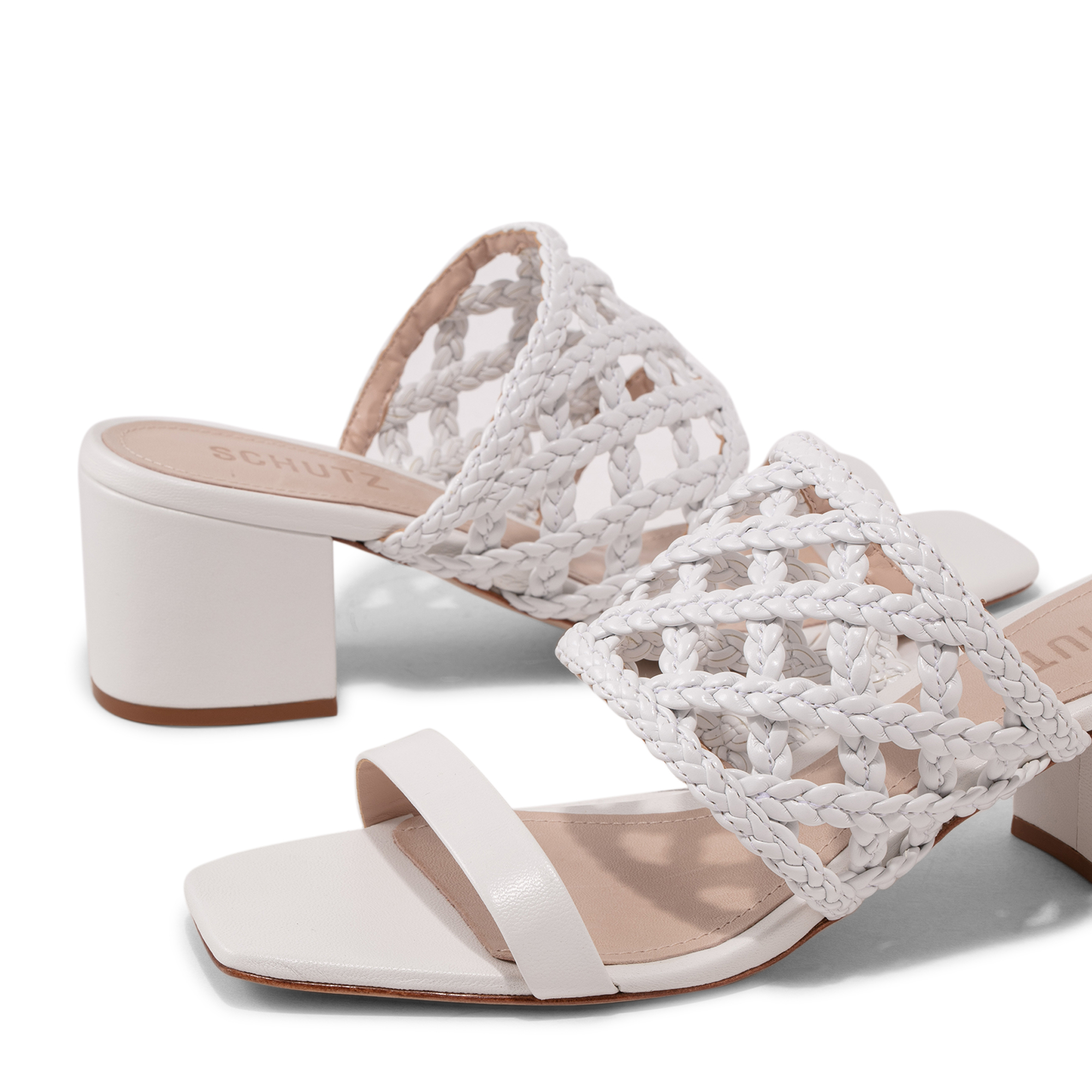 Medio leather sandals, White