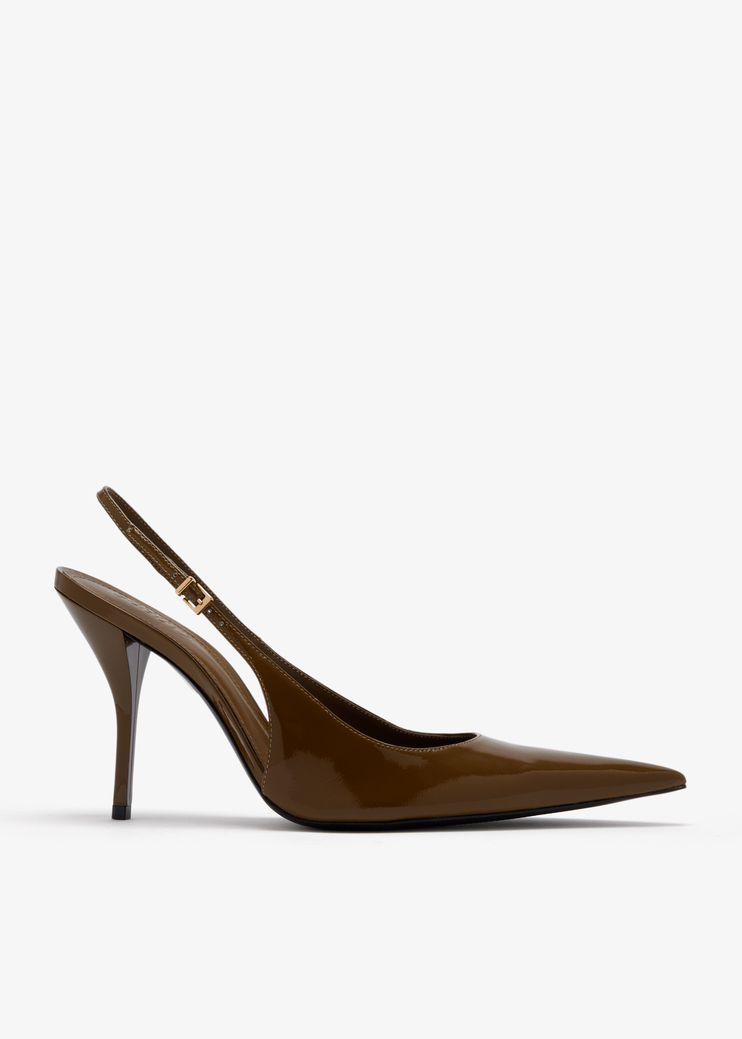 Patent leather slingback pumps, Khaki
Patent leather slingback pumps, Khaki
