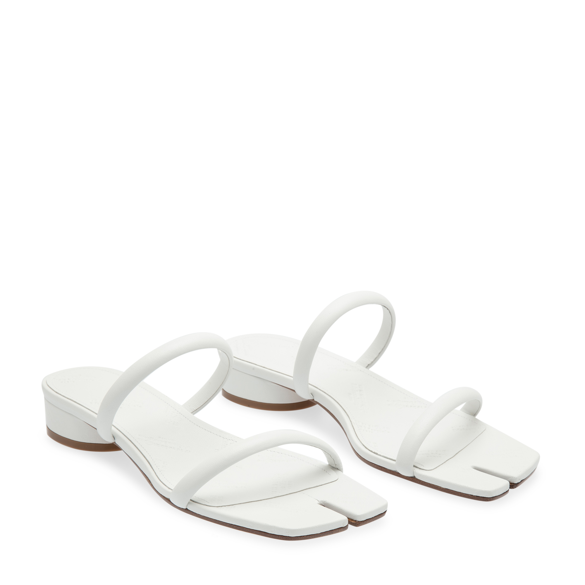 Tabi leather flat sandals, White