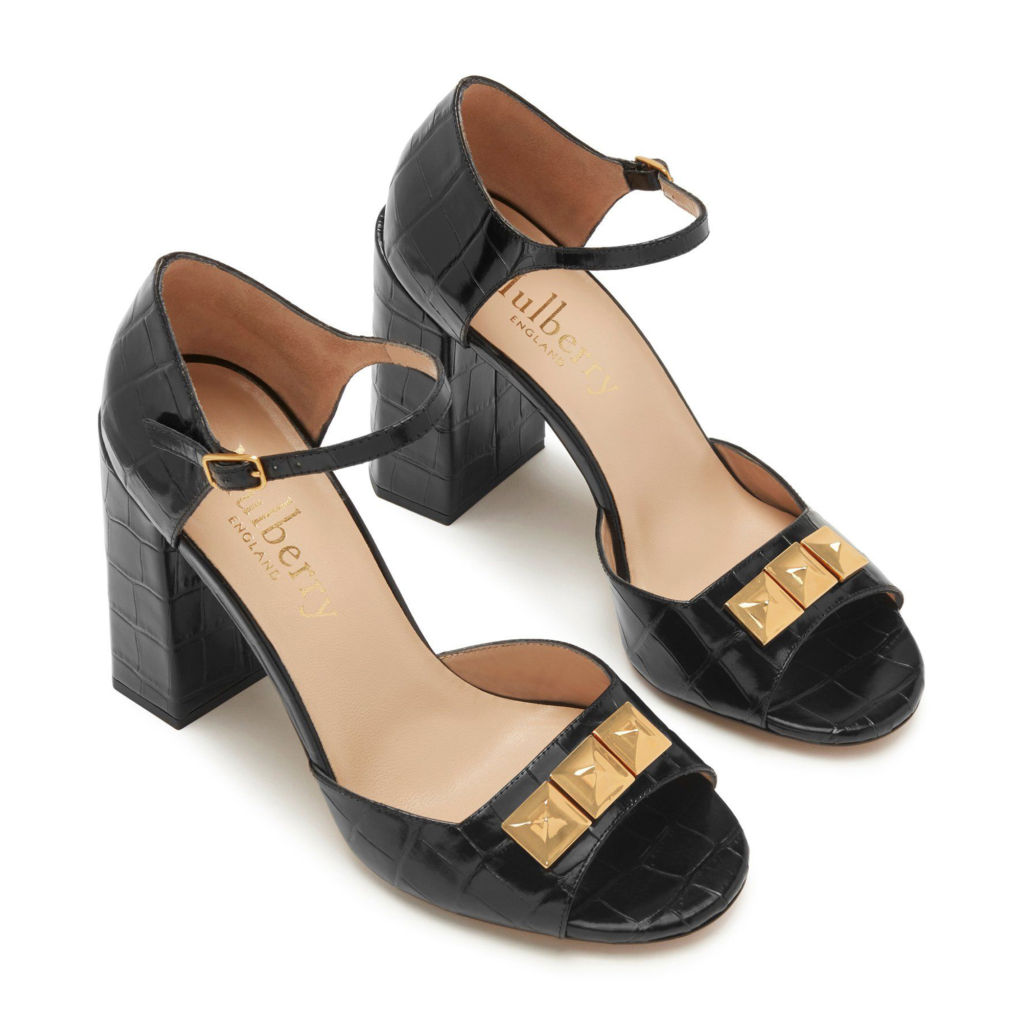 Poppy Pyramid studded sandals, Black