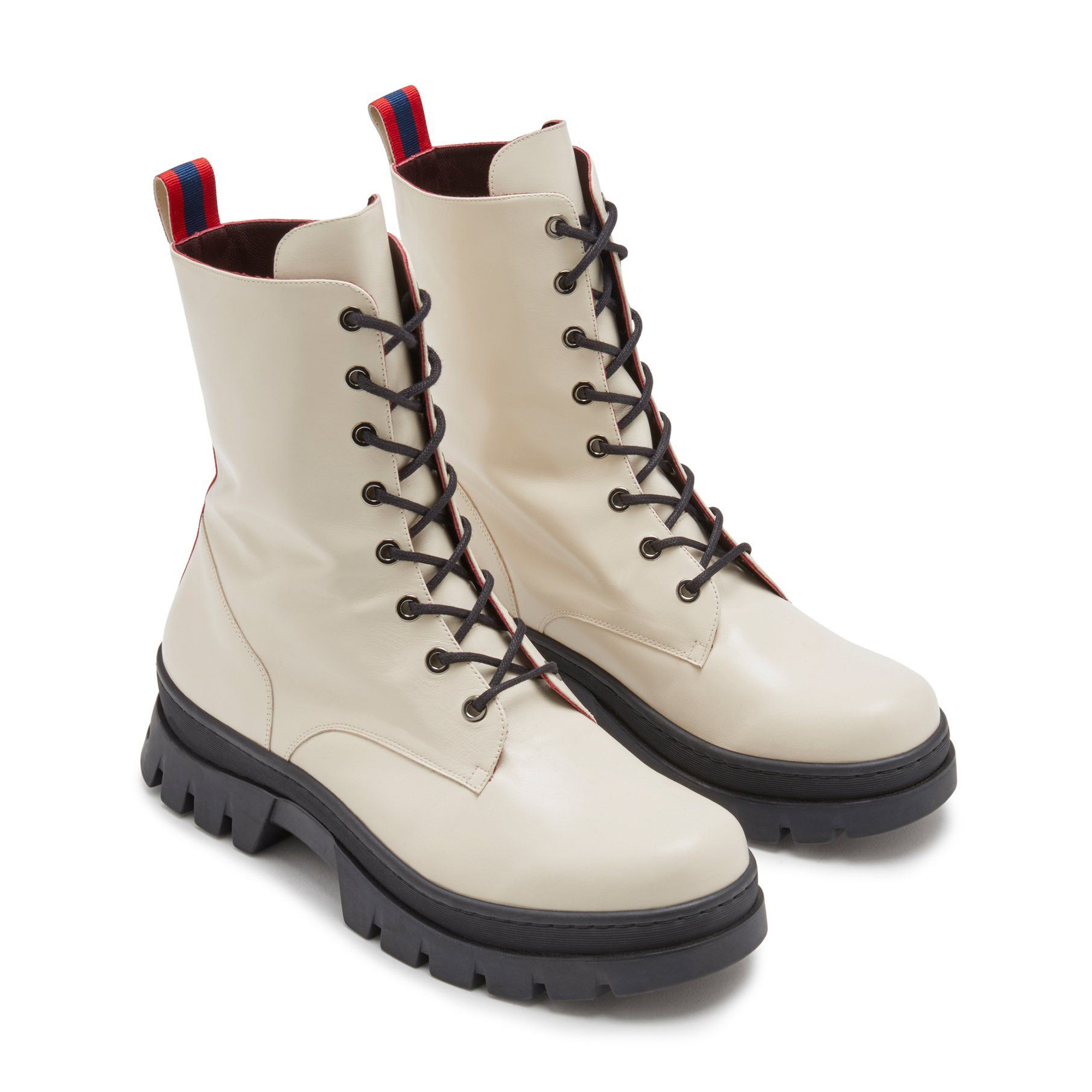 Ranger lace-up booties, White
