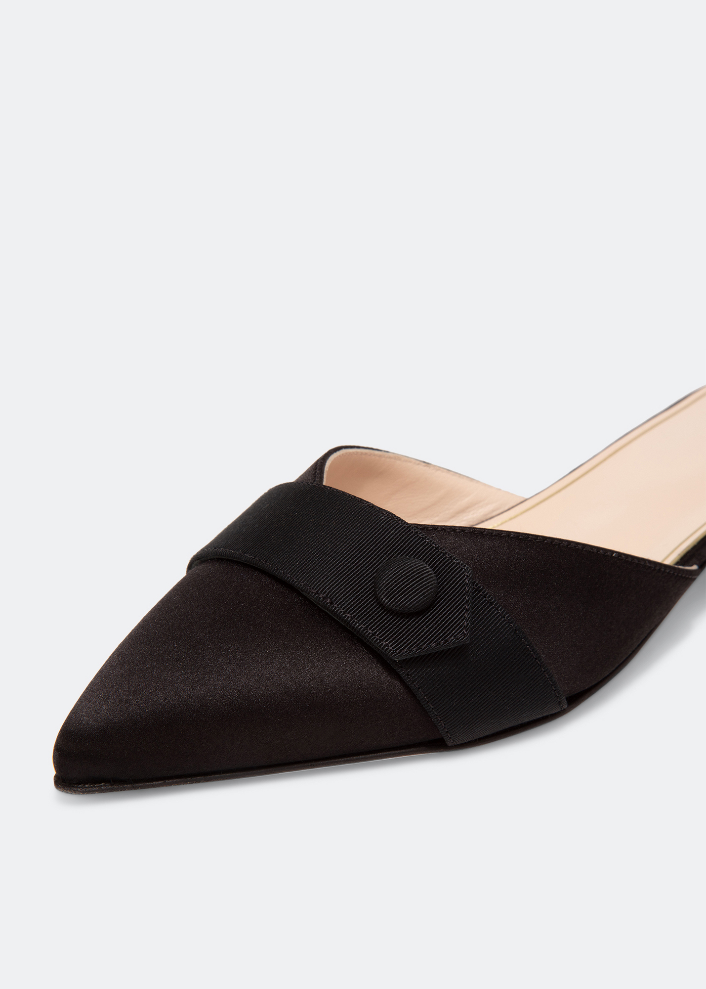 Button detail flats, Black