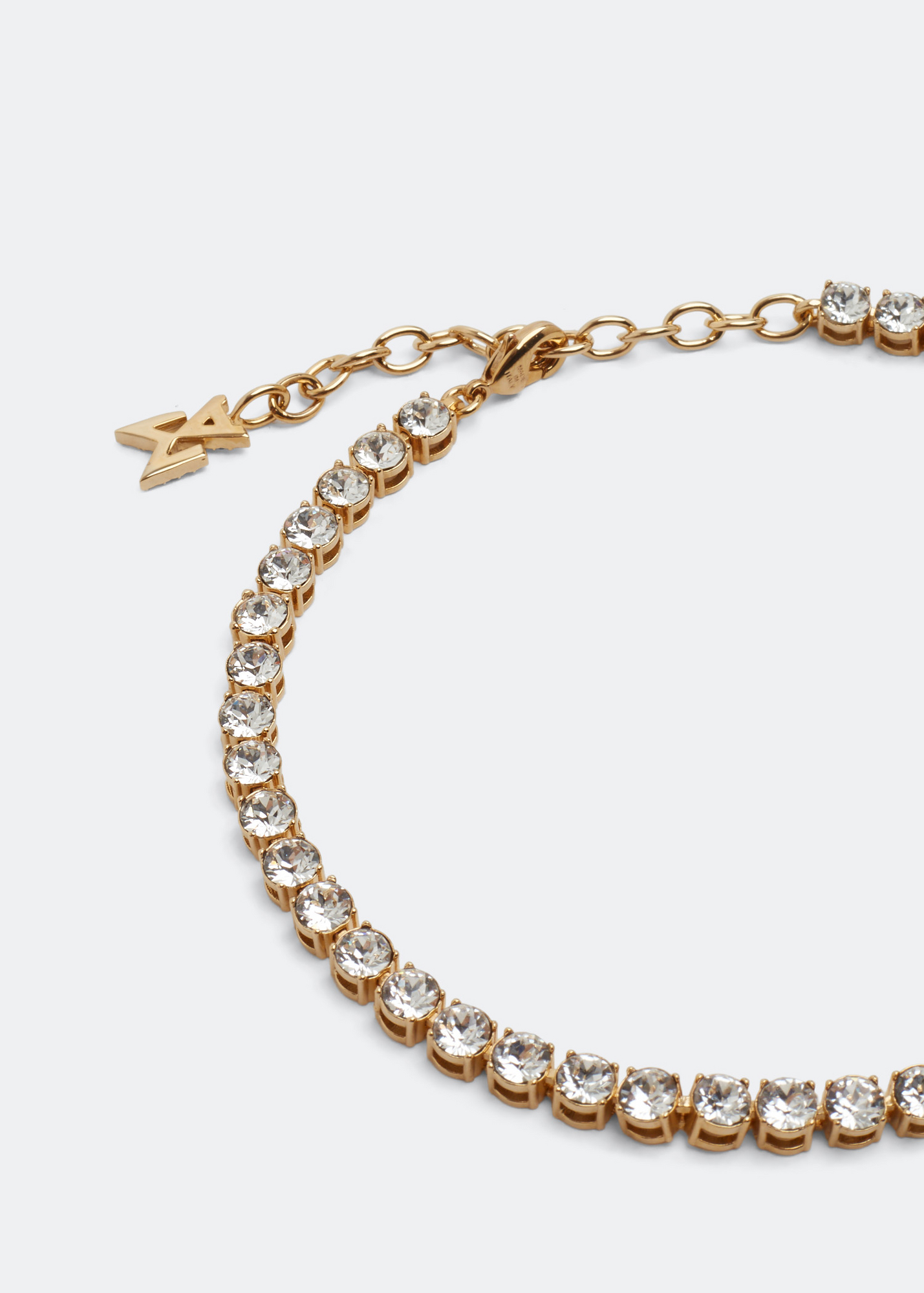 Crystal-embellished tennis anklet, Gold