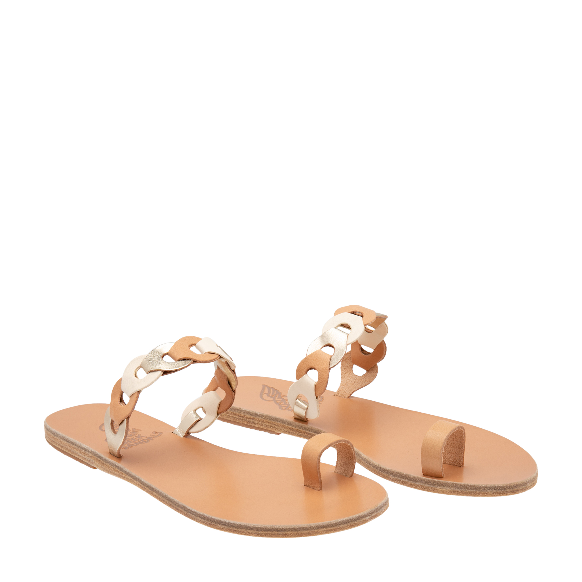 Thalias links leather sandals, Beige