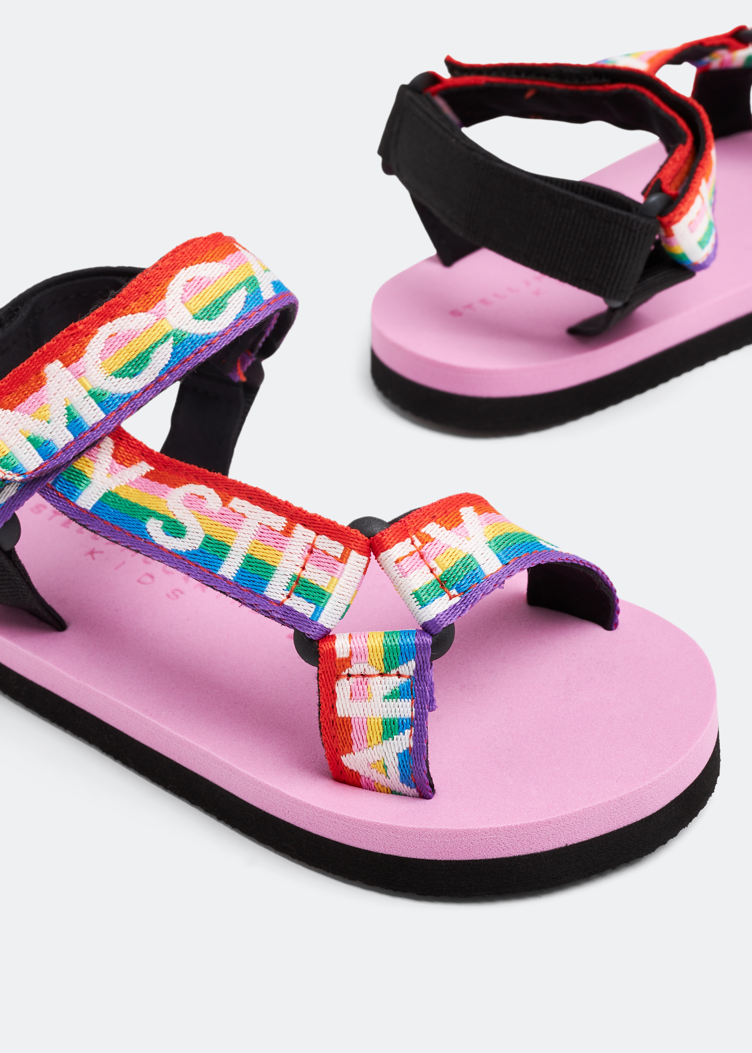 Logo-print sandals, Pink