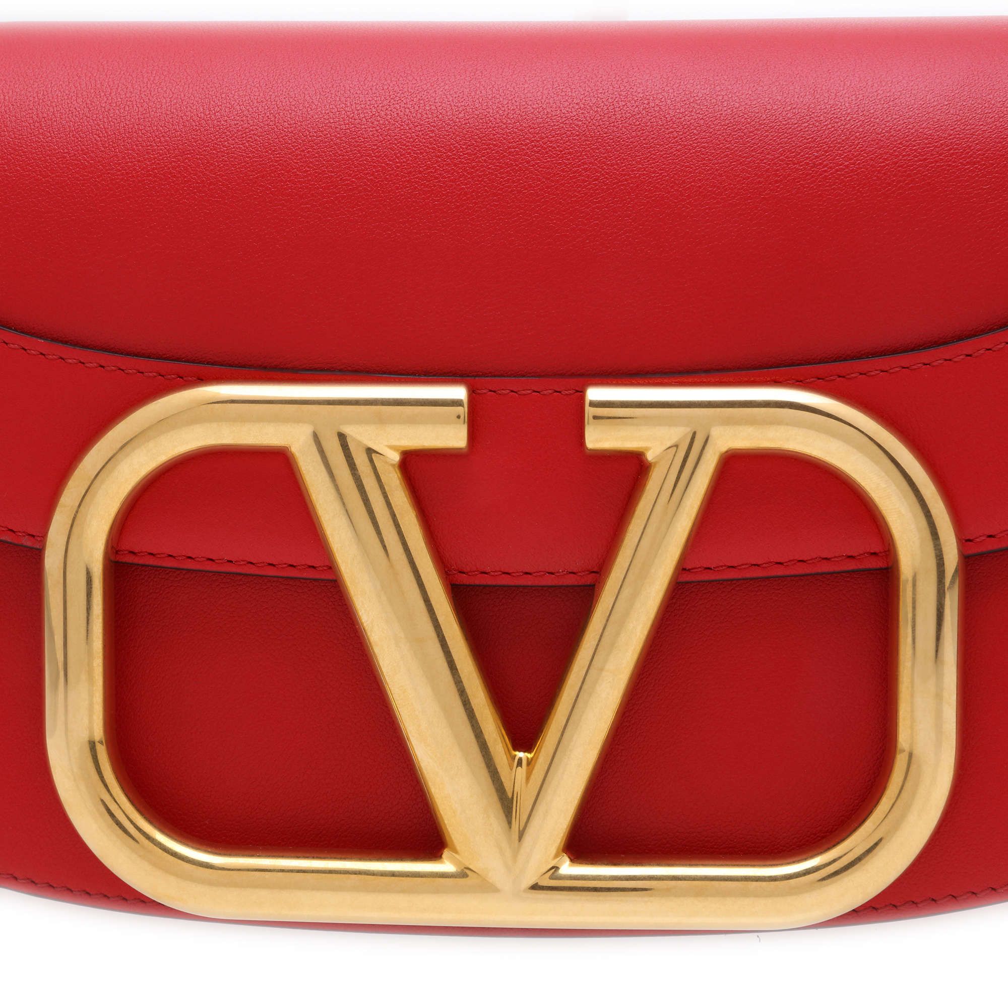 Supervee leather crossbody bag, Red