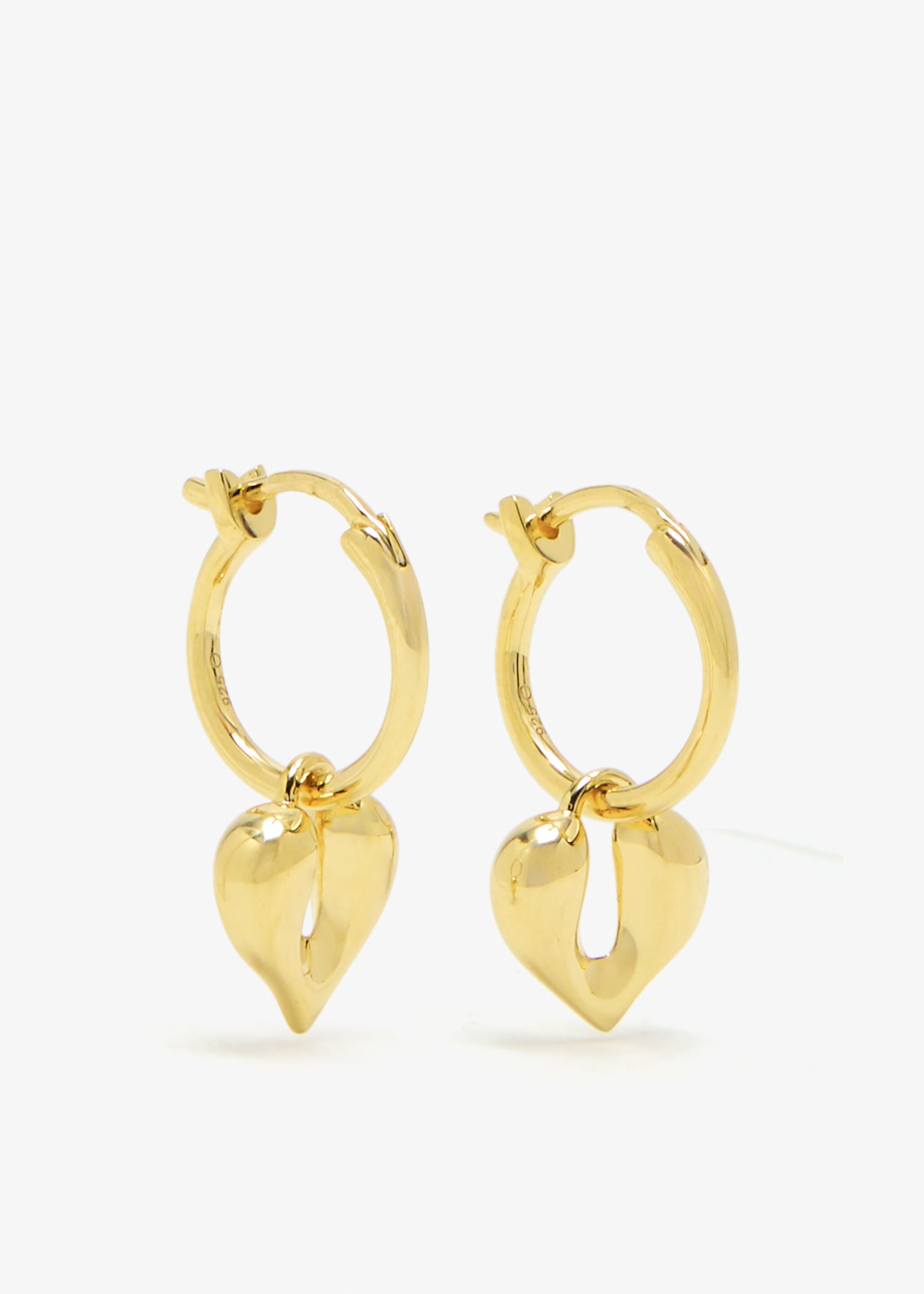 Molten Heart charm hoop earrings, Gold
Molten Heart charm hoop earrings, Gold