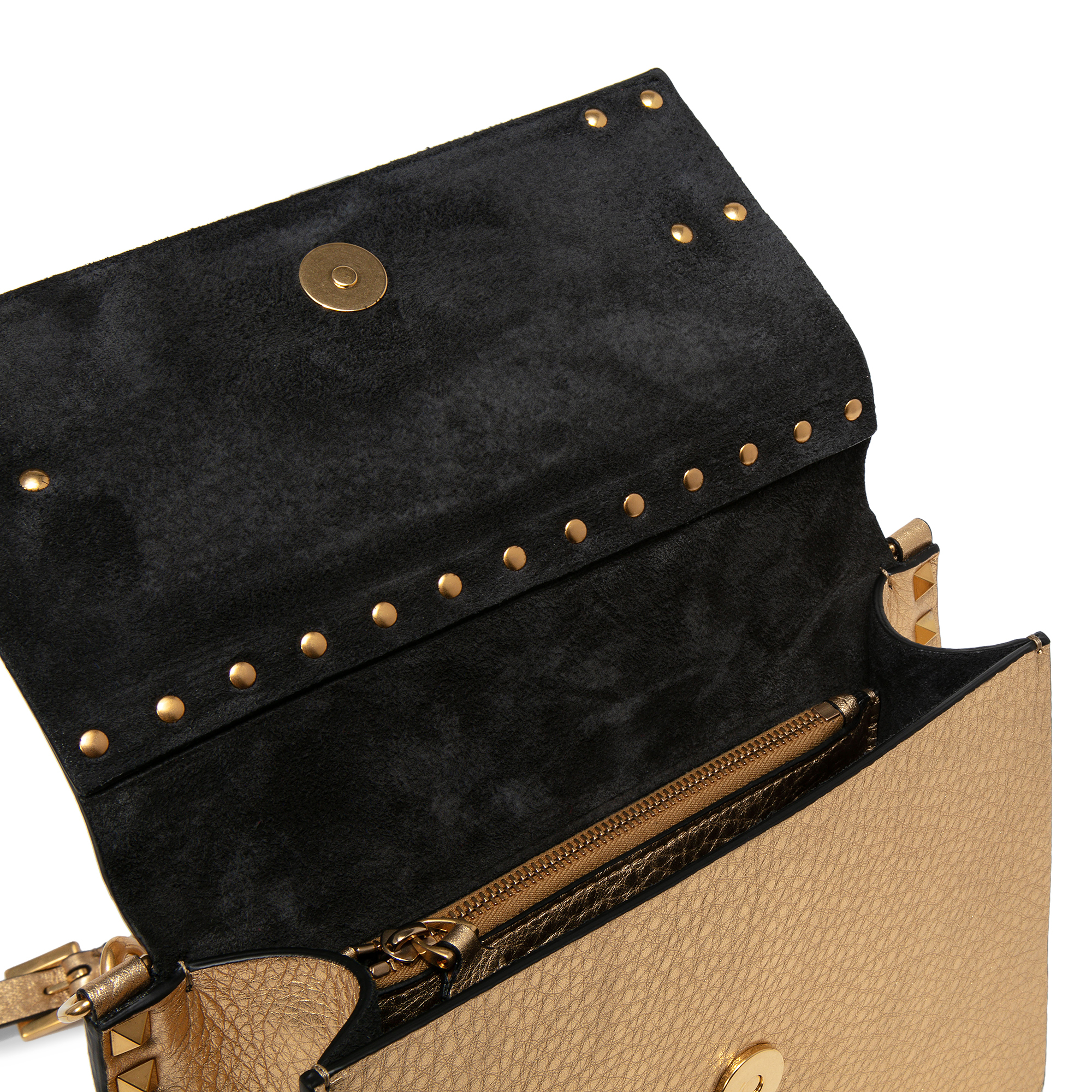 Rockstud shoulder bag, Gold