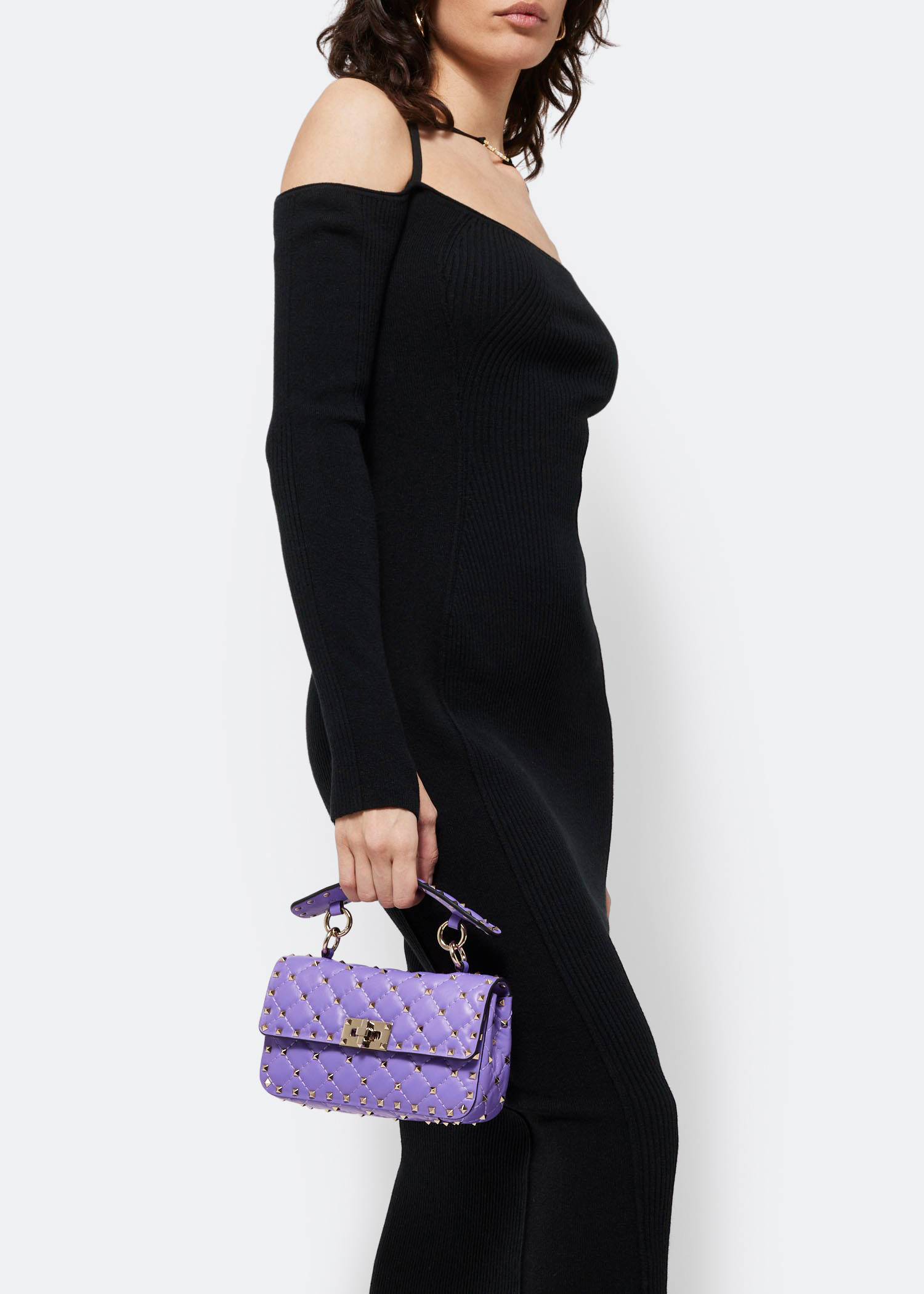 Rockstud Spike small shoulder bag, Purple