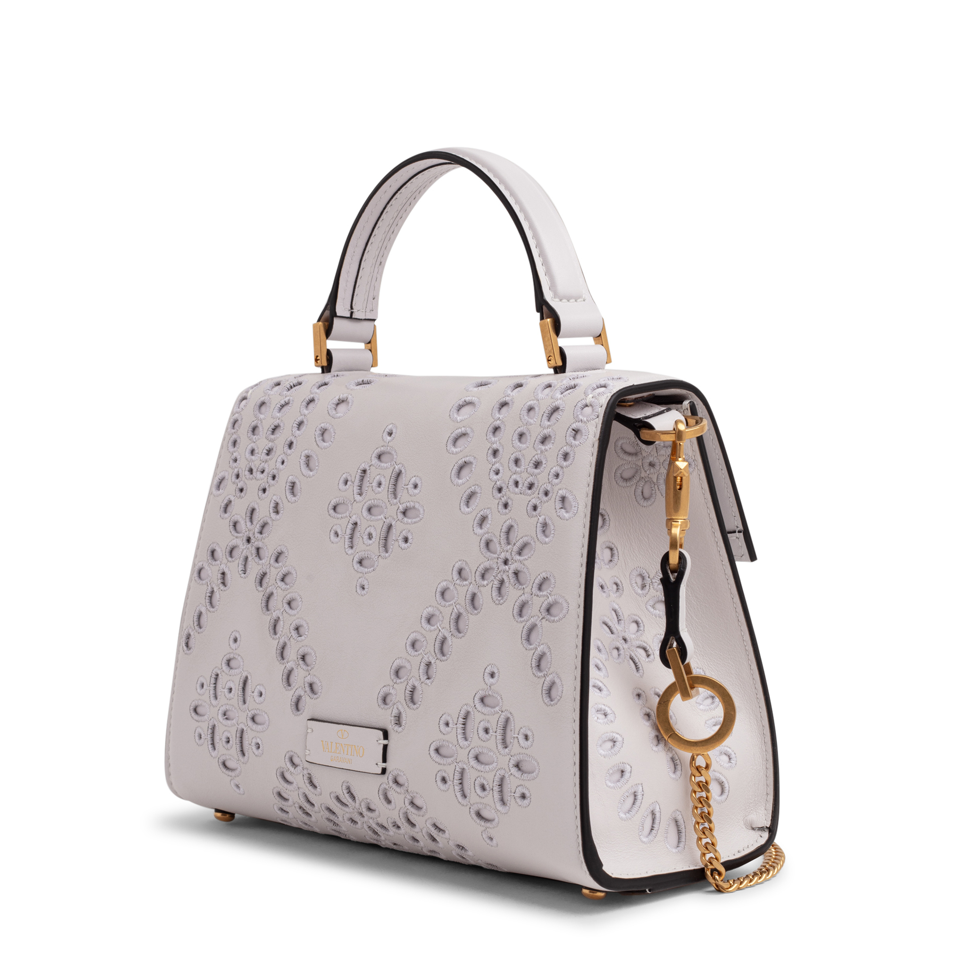 Small VSling top handle bag, White