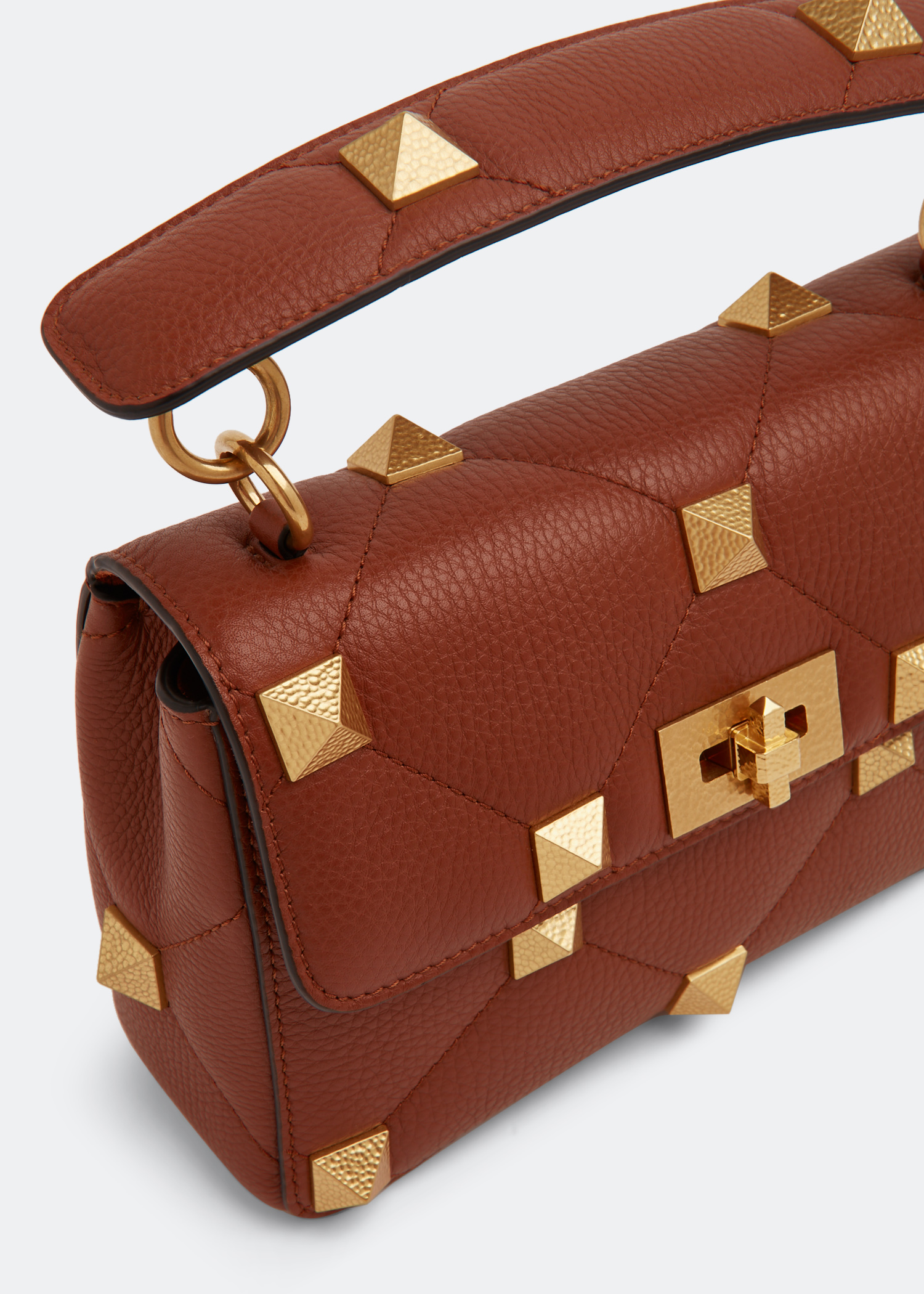 Roman Stud medium shoulder bag, Brown