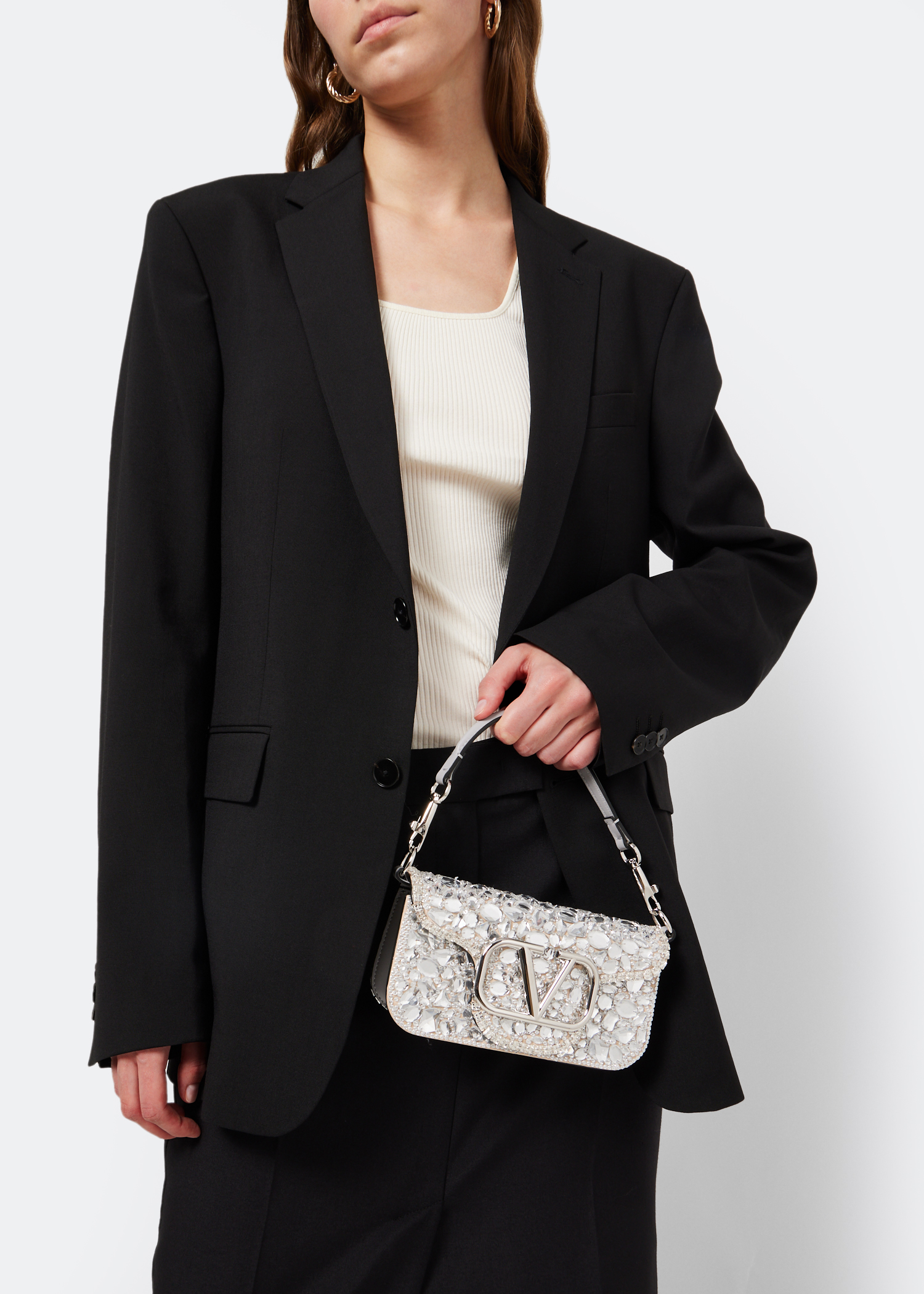 Locò small shoulder bag, Silver