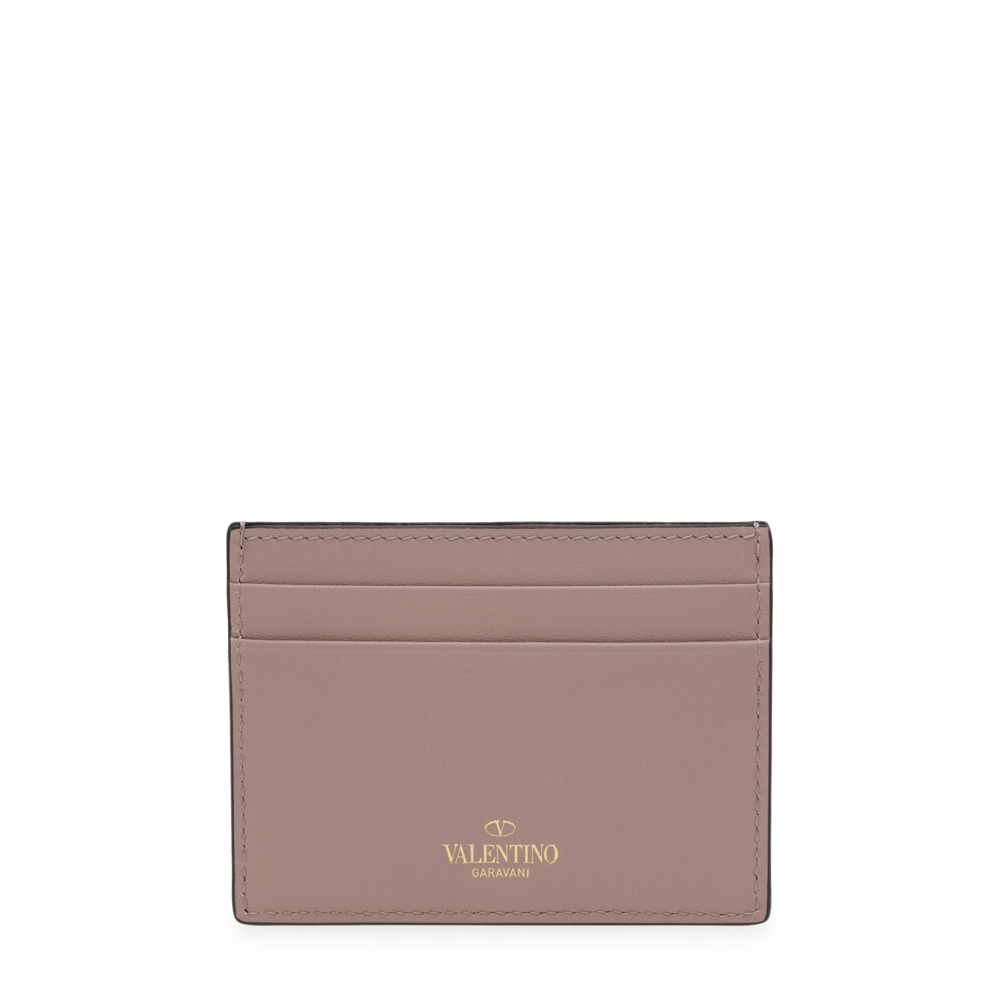 Rockstud card holder, Beige