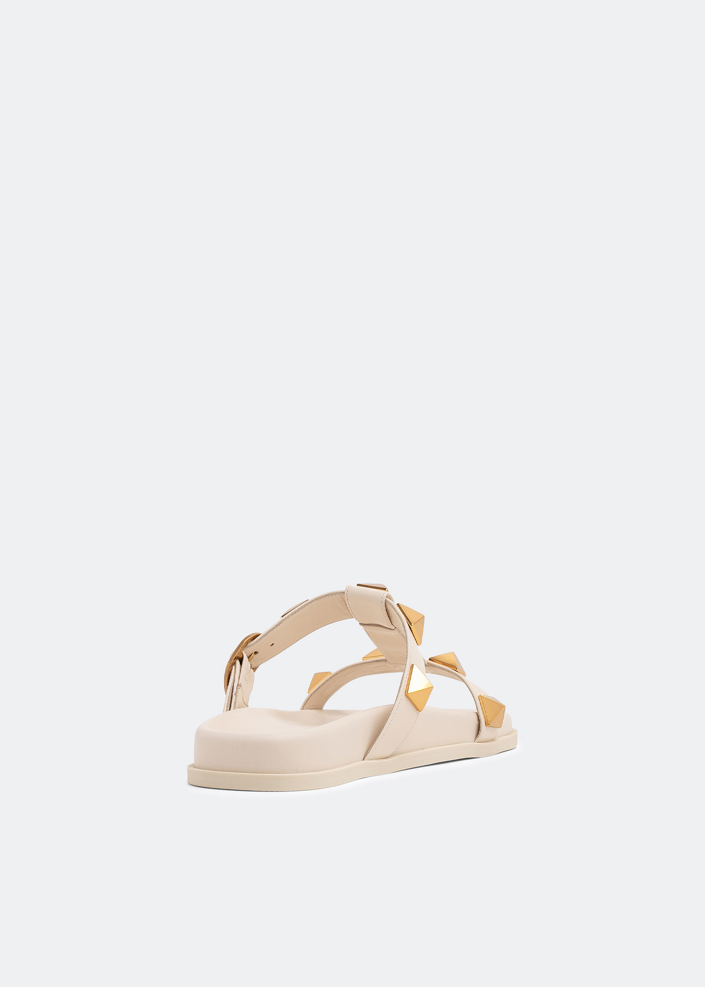 Roman Stud flat sandals, White