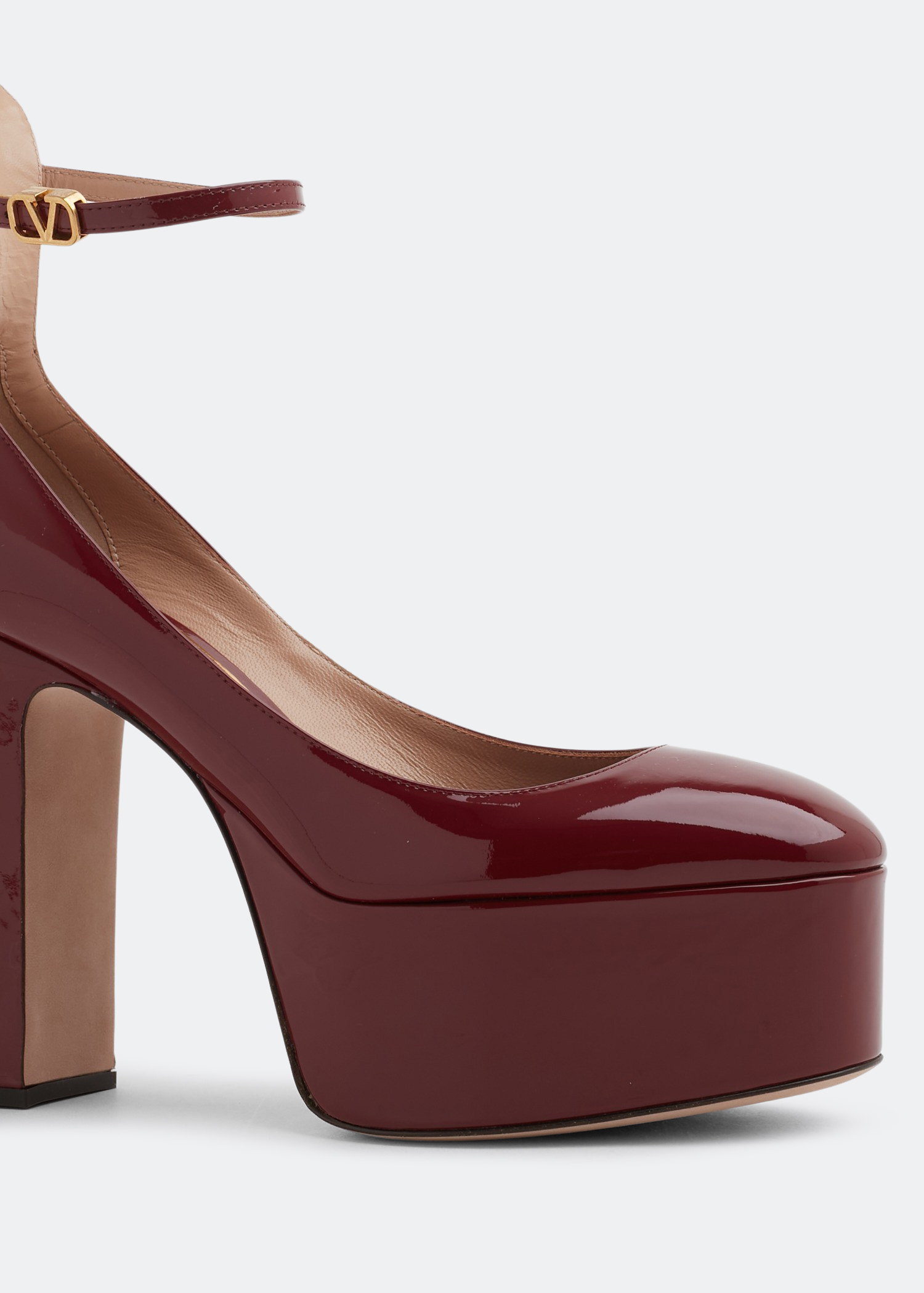 Tan-Go platform pumps, Burgundy