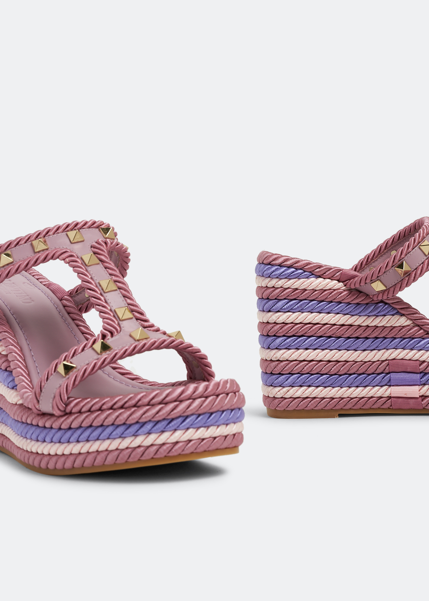 Rockstud Torchon sandals, Purple