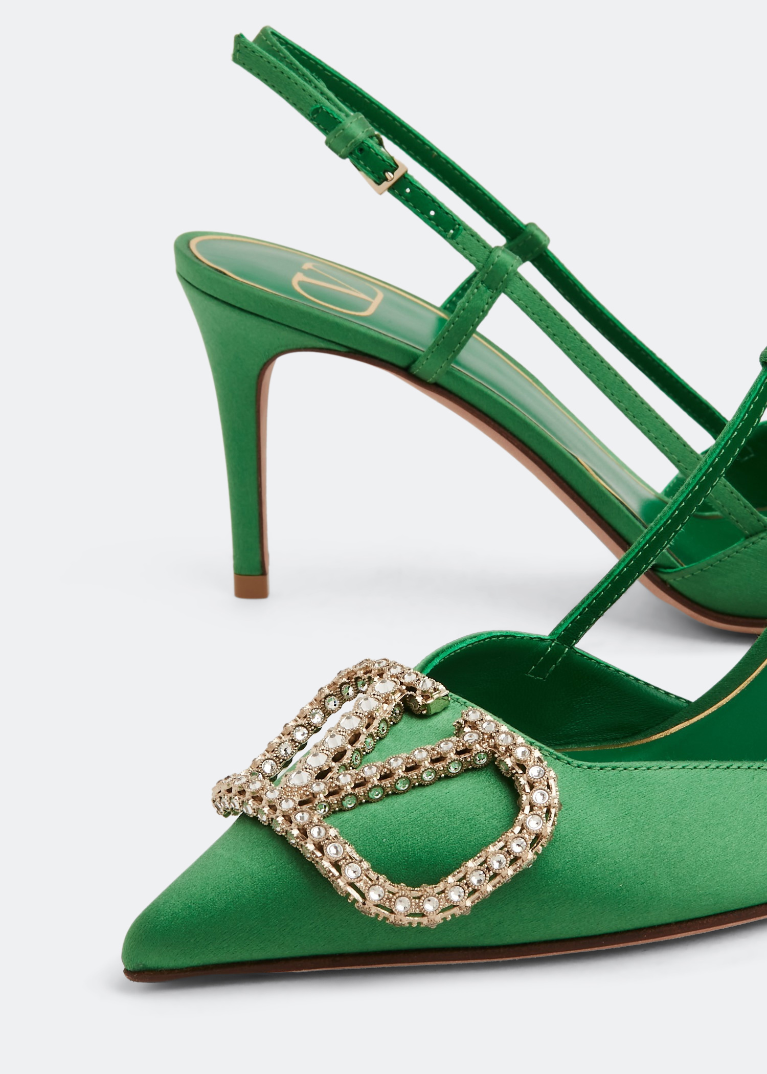 VLogo Signature slingback pumps, Green