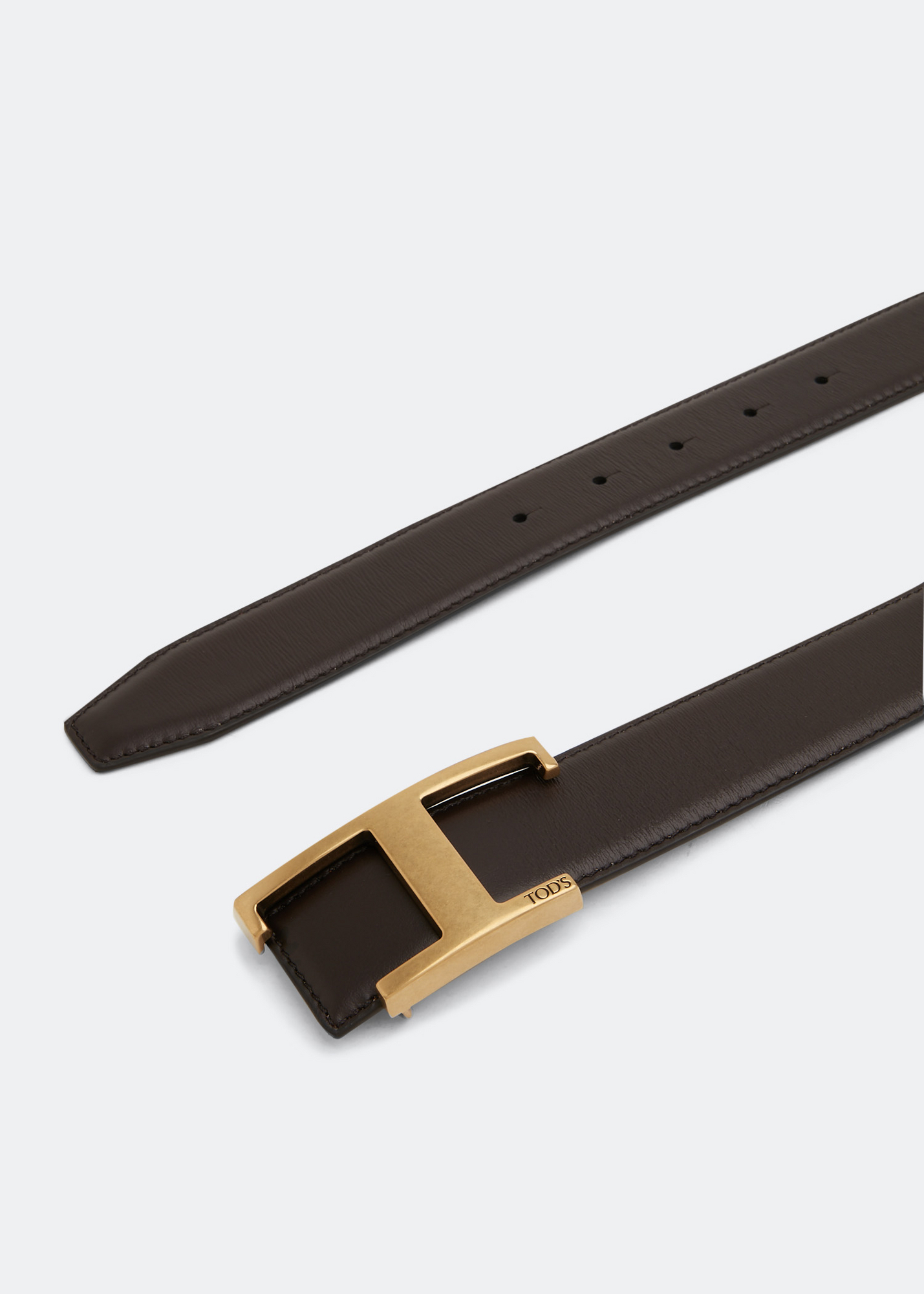 Reversible leather belt, Brown