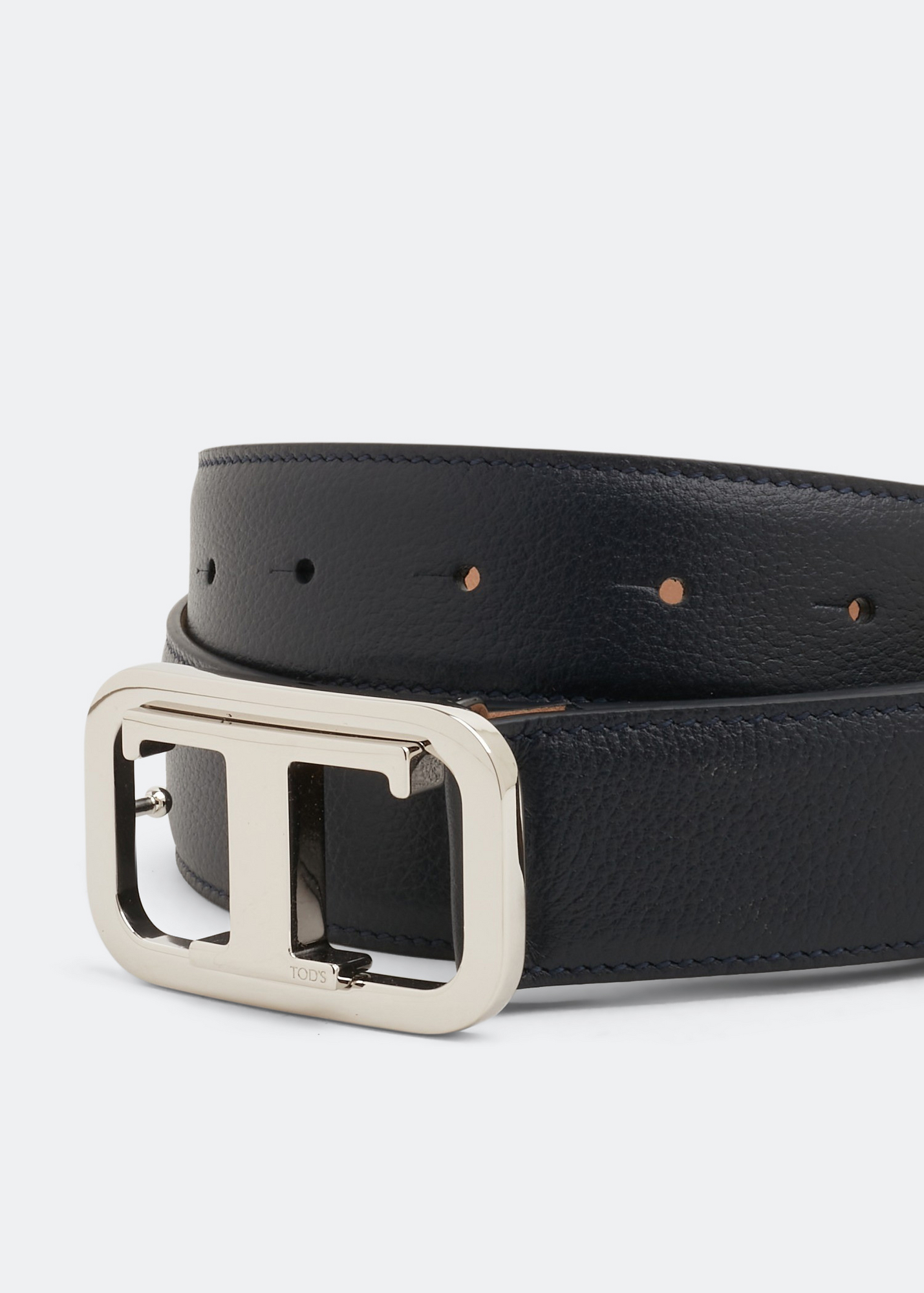 Monogram leather belt, Blue