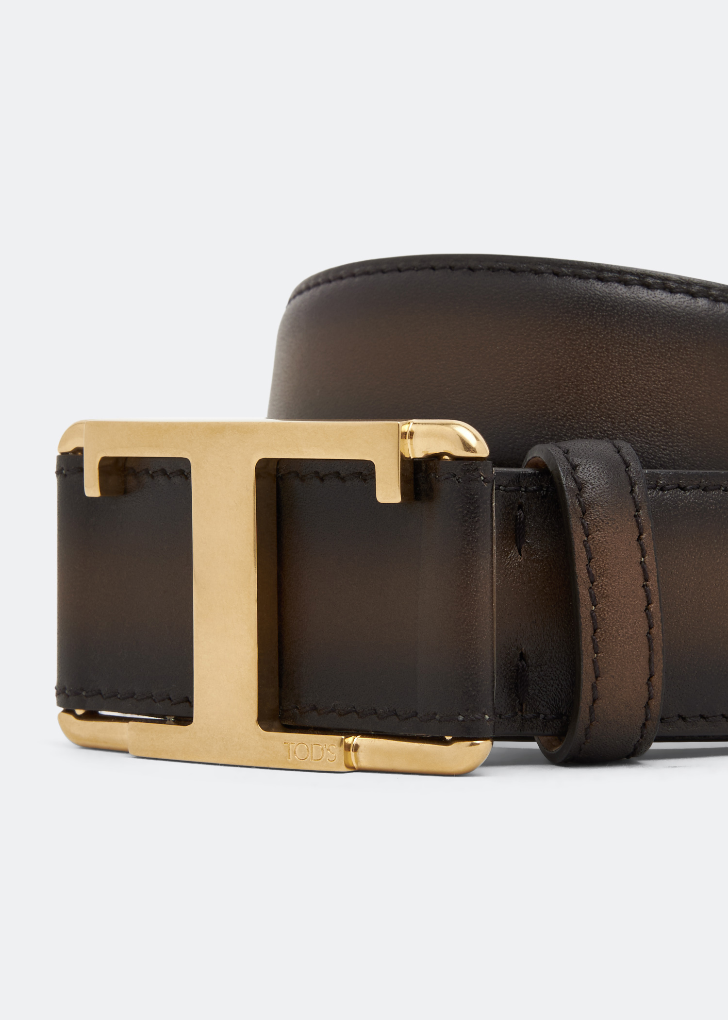T Timeless leather belt, Brown