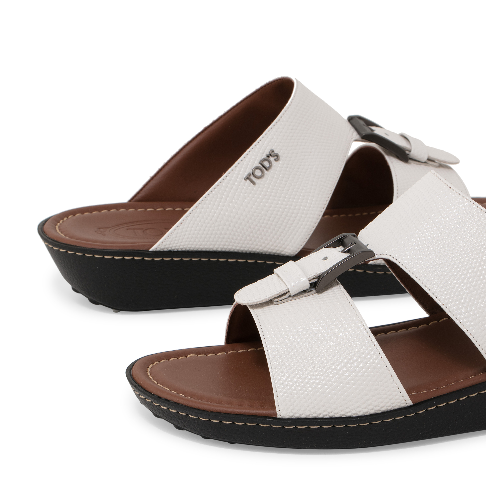 Leather sandals, White