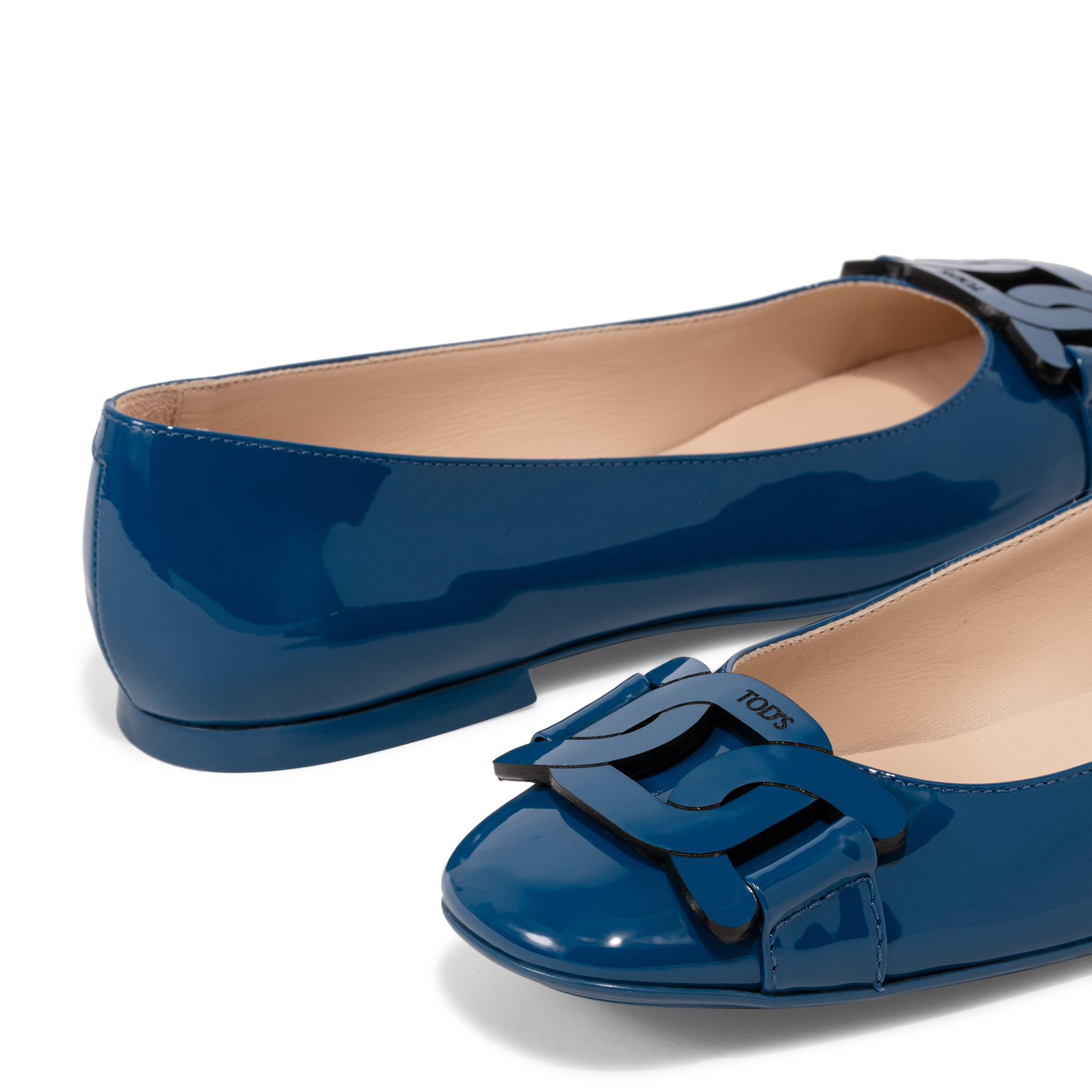 Leather ballerinas, Blue