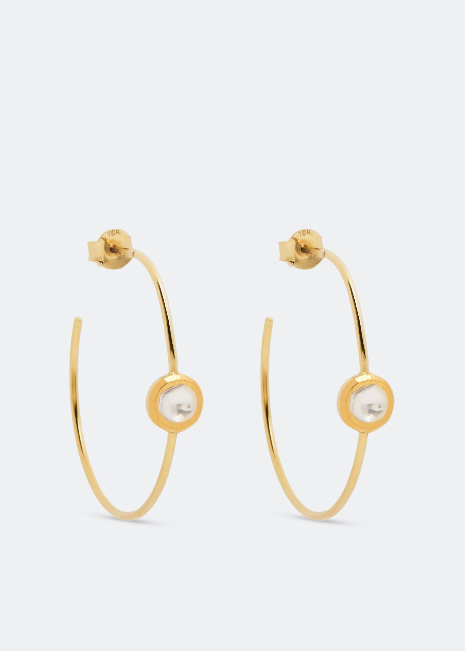 Triangle Diamond hoop earrings, Gold