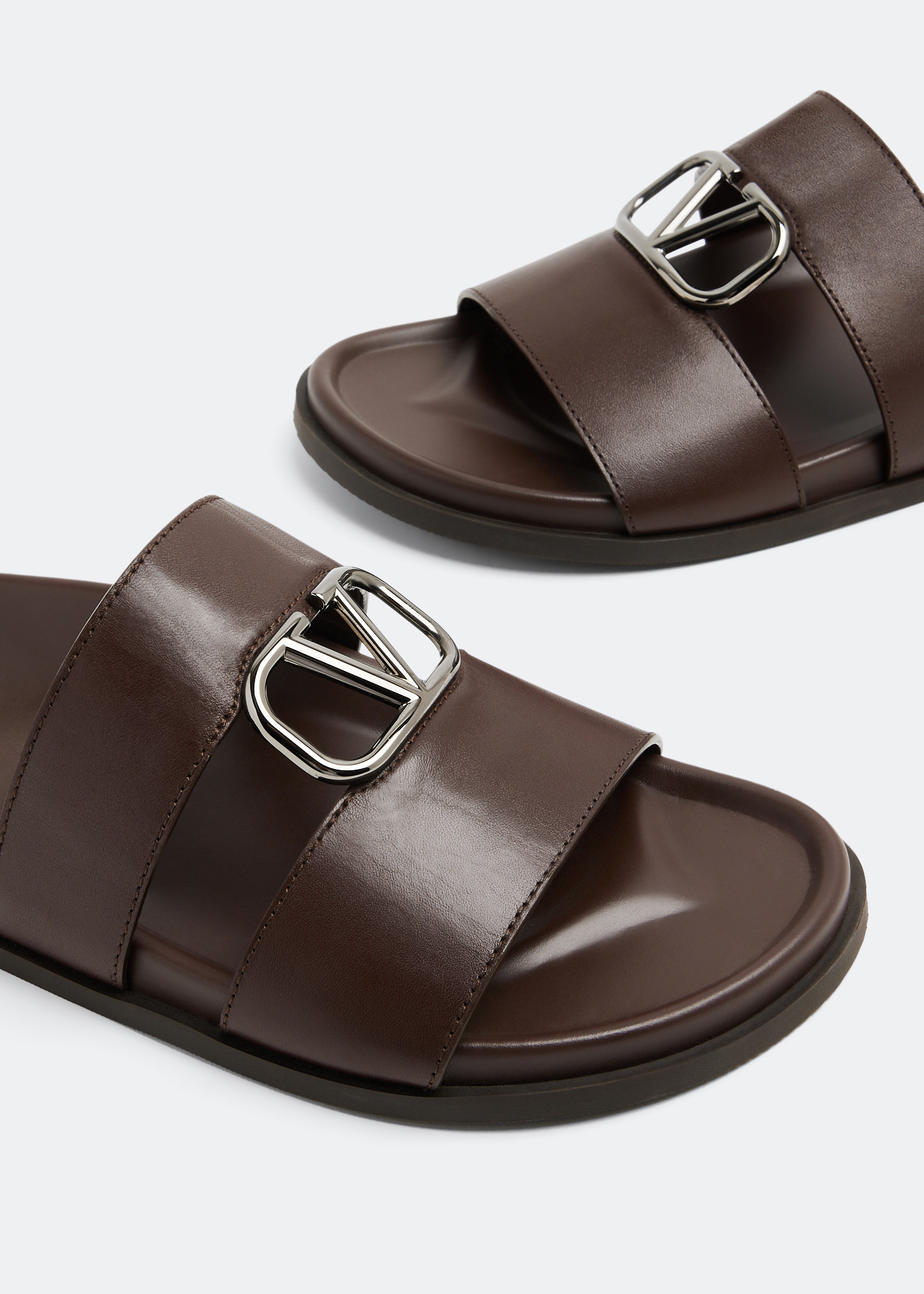 VLogo Signature sandals, Brown