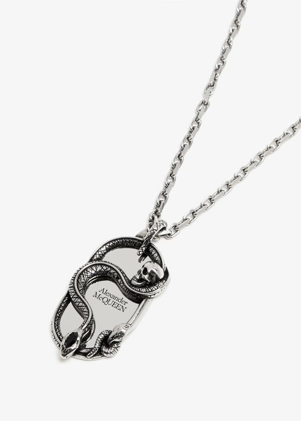 Alexander McQueen Snake and Skull necklace for Men - Silver in UAE ...