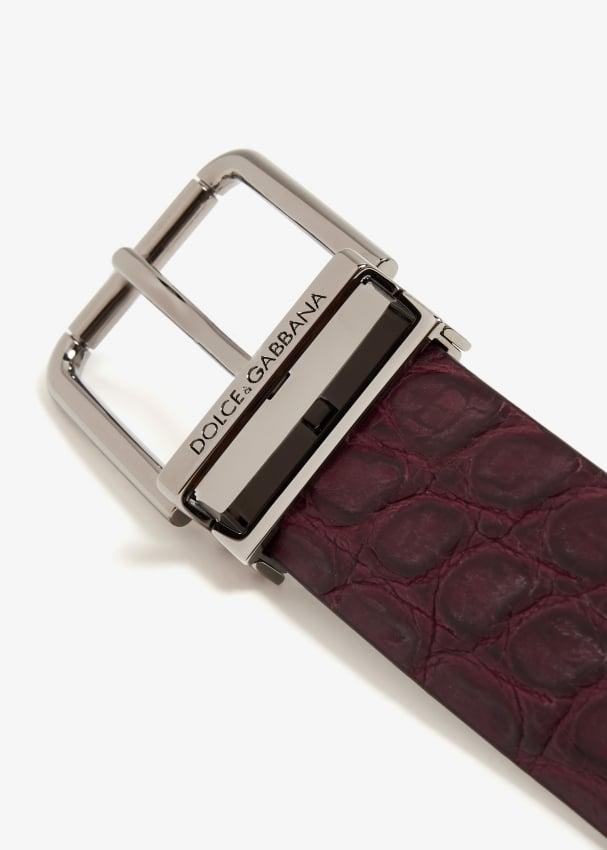 Dolce&Gabbana Crocodile nappa belt for Men - Burgundy in UAE | Level Shoes