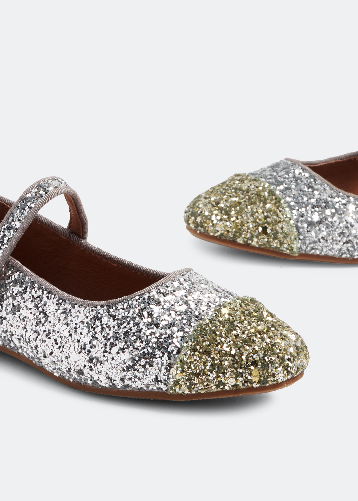 

Bebe glitter ballerinas, Silver