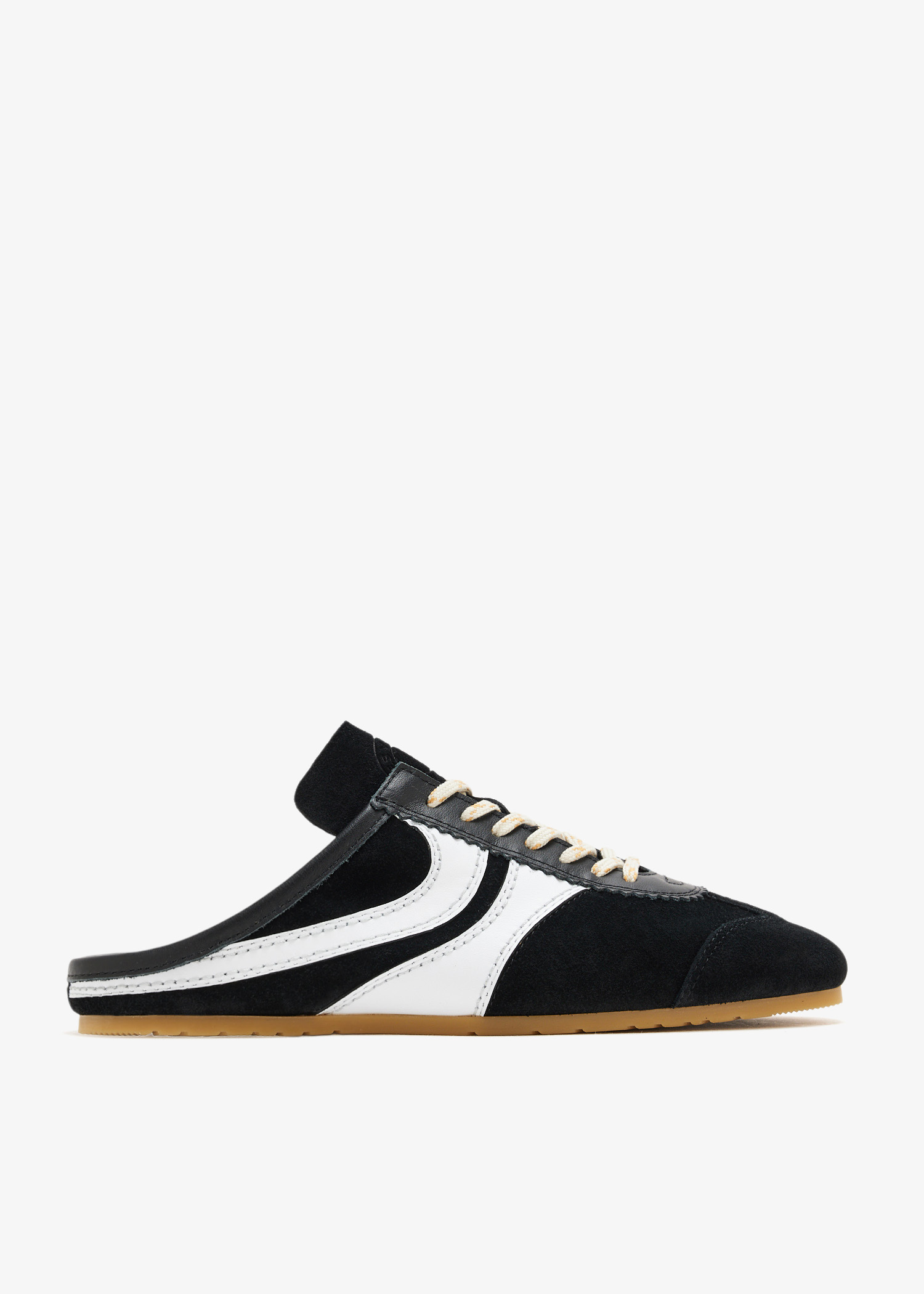 

Suede sneaker mules, Black