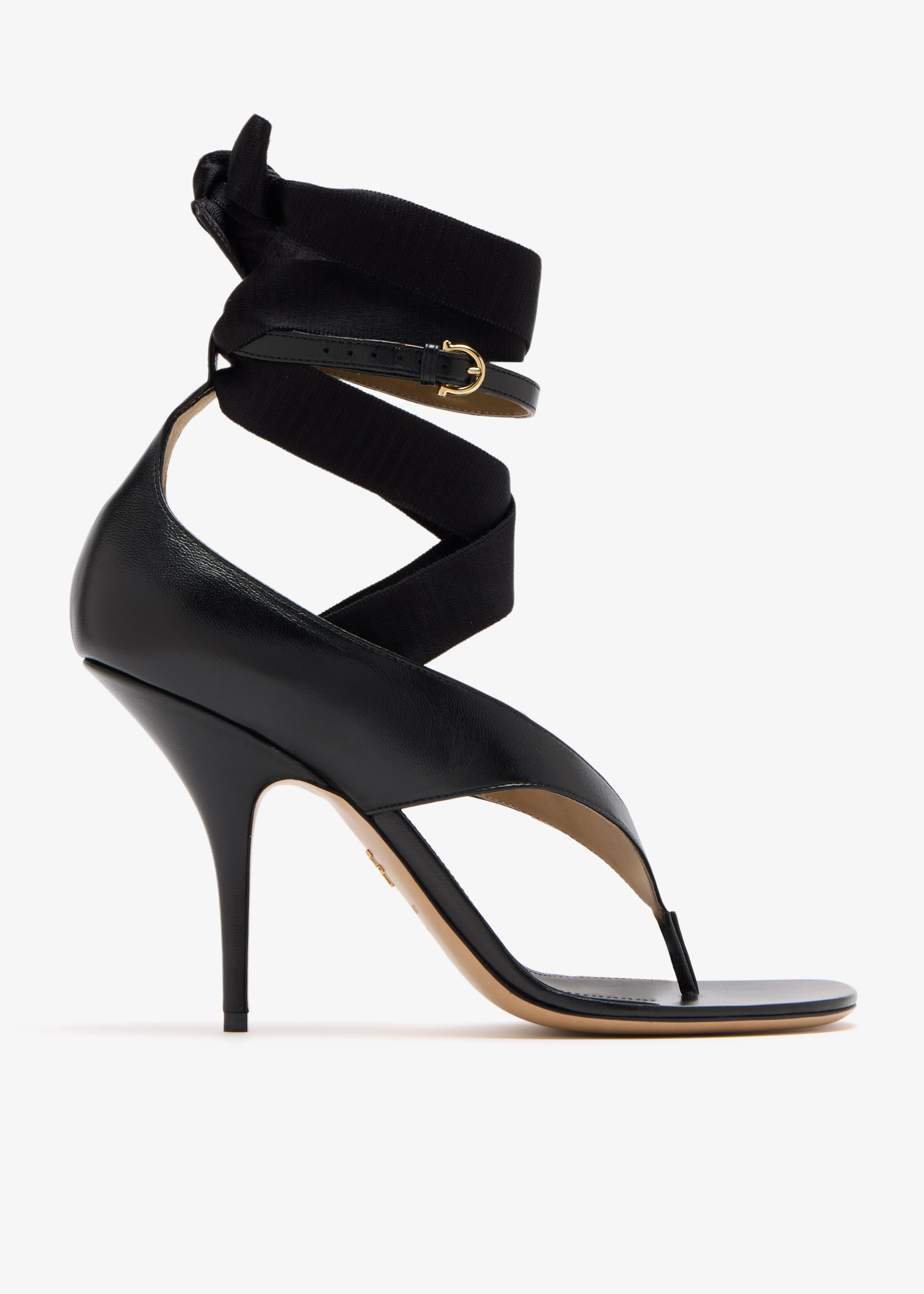 

Ribbon sandals, Black