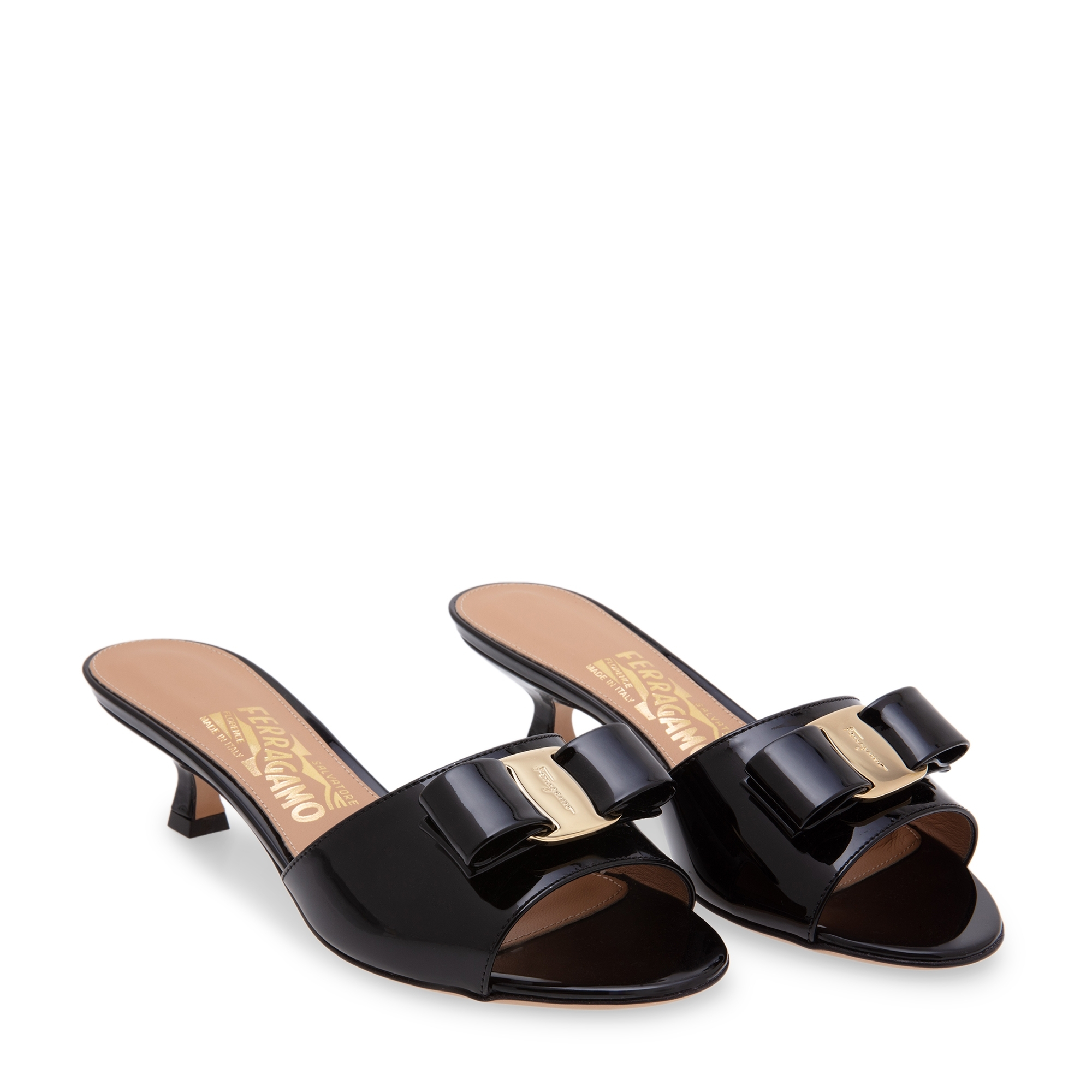 

Vara bow slide sandals, Black