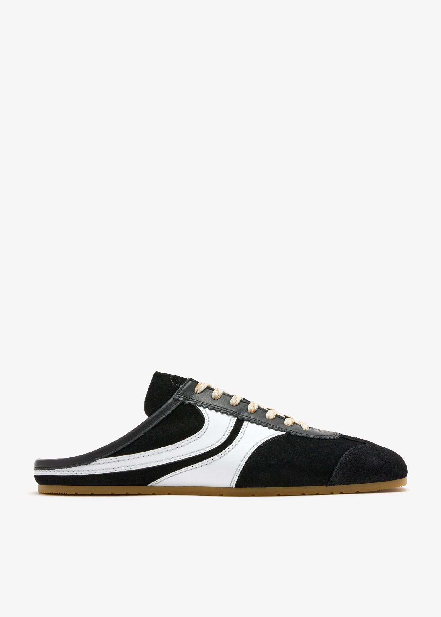

Suede sneaker mules, Black