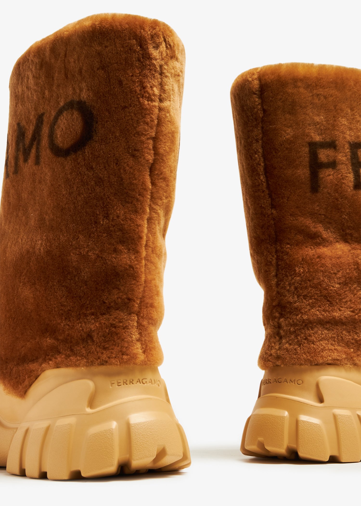 Ferragamo shearling boots deals