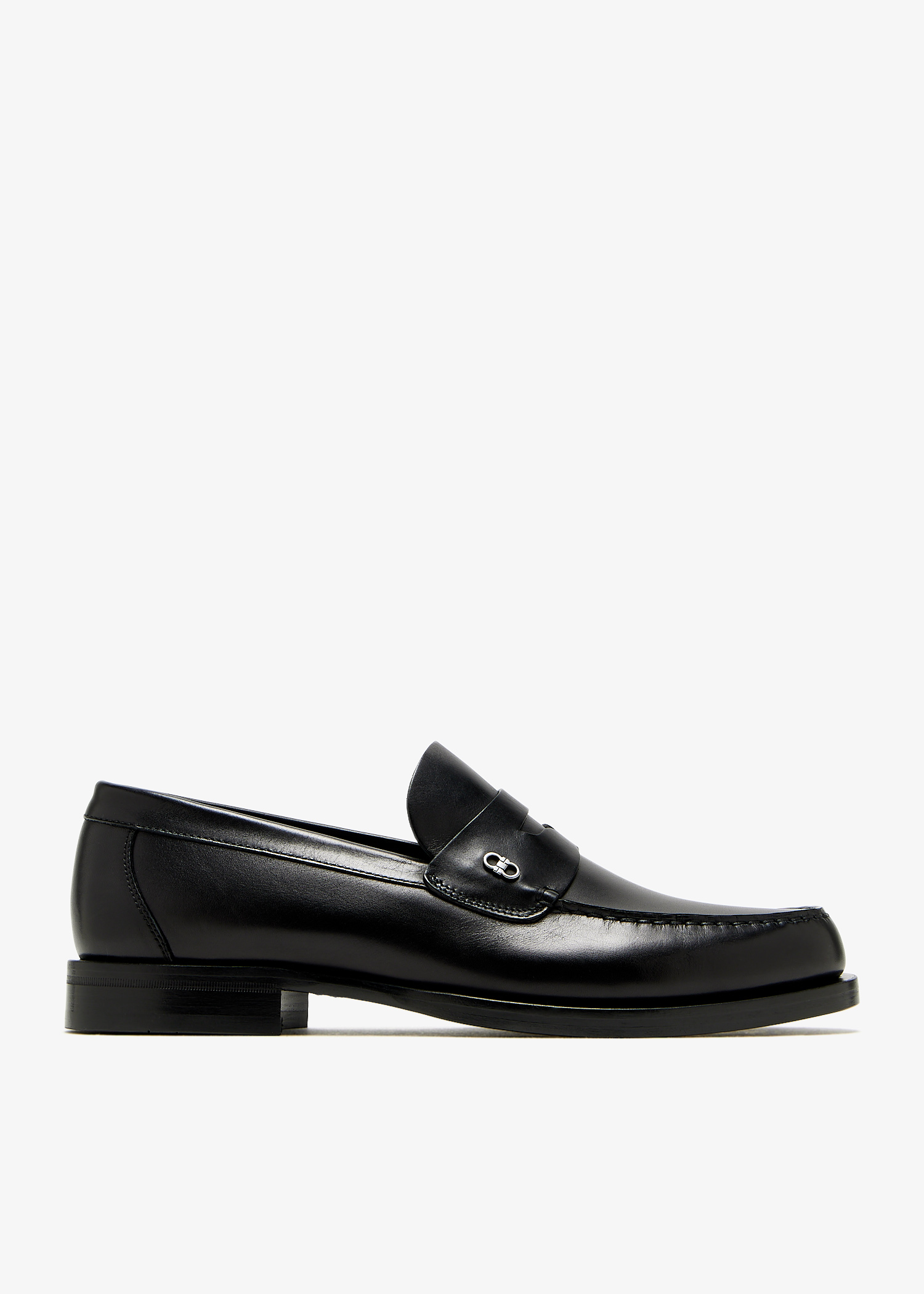 

Gancini penny loafers, Black