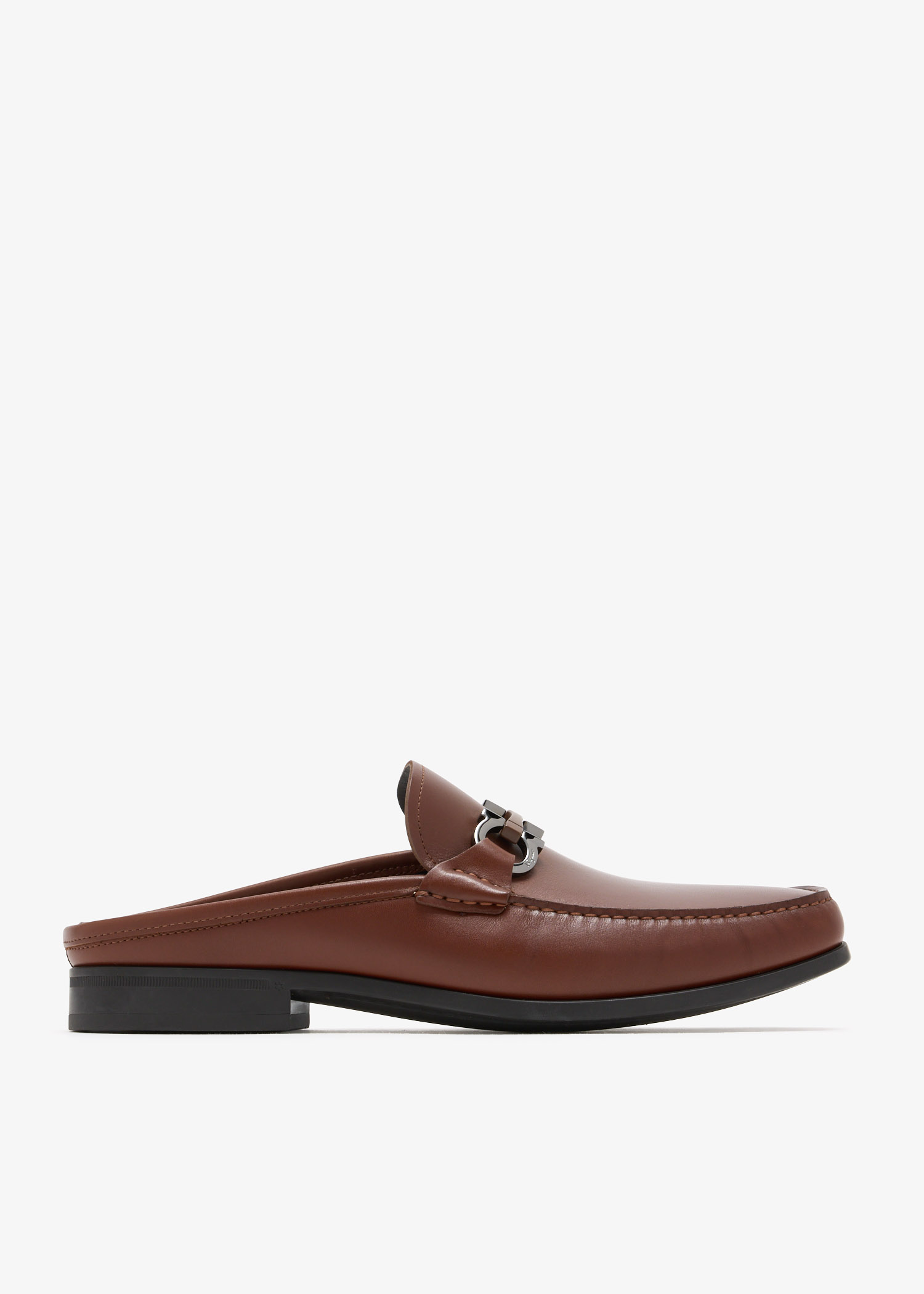 

Gancini ornament slippers, Brown