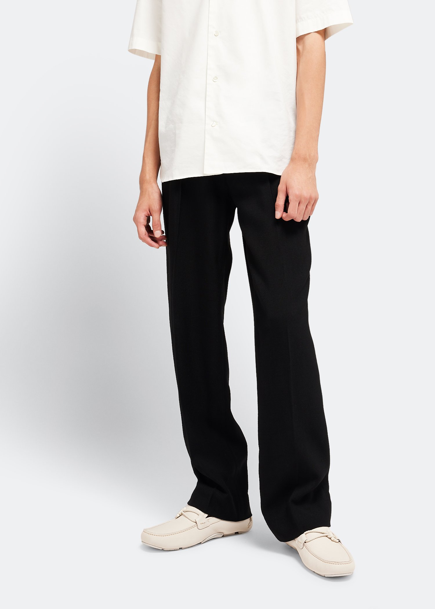 

Gancini driver moccasins, White
