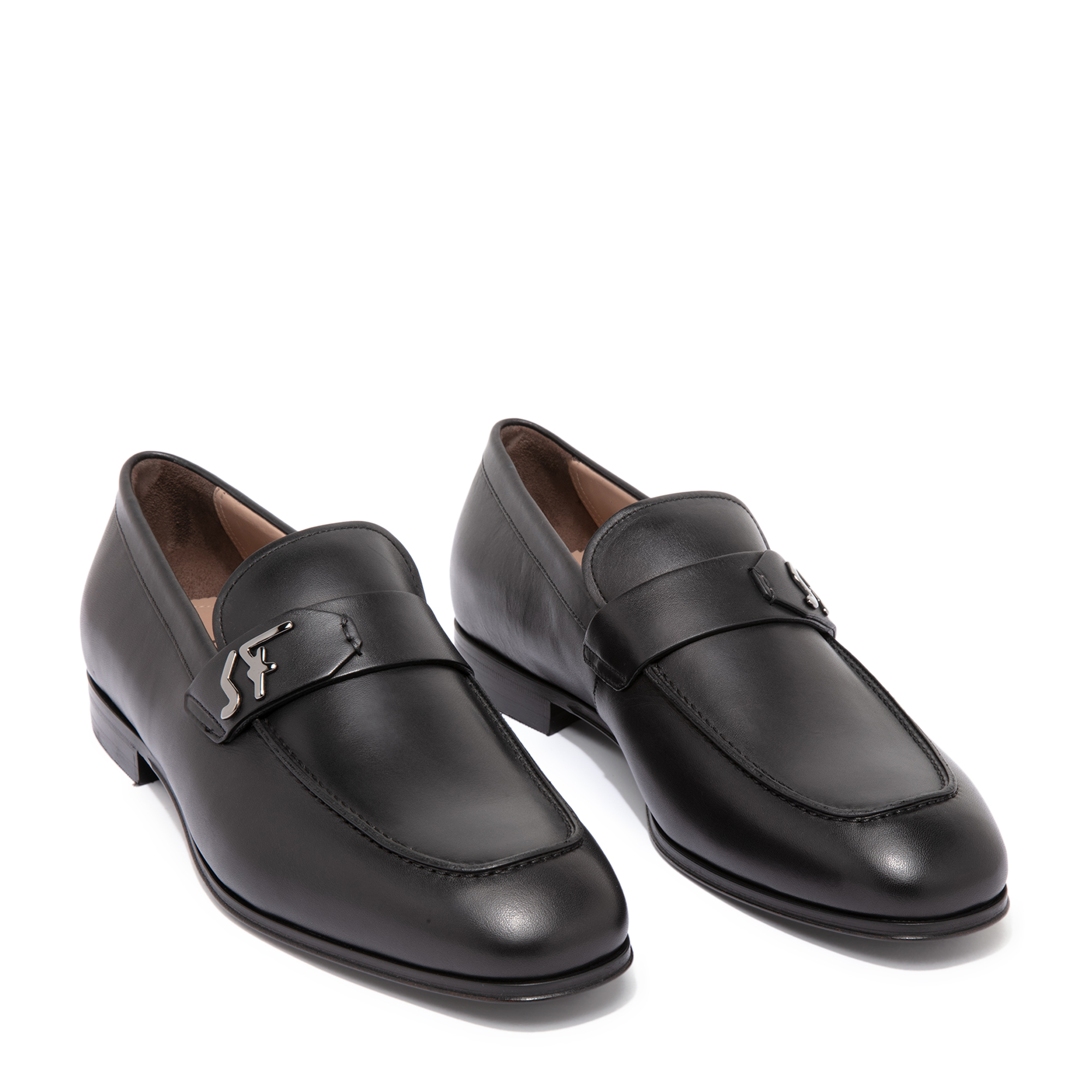 

Signature leather loafers, Black