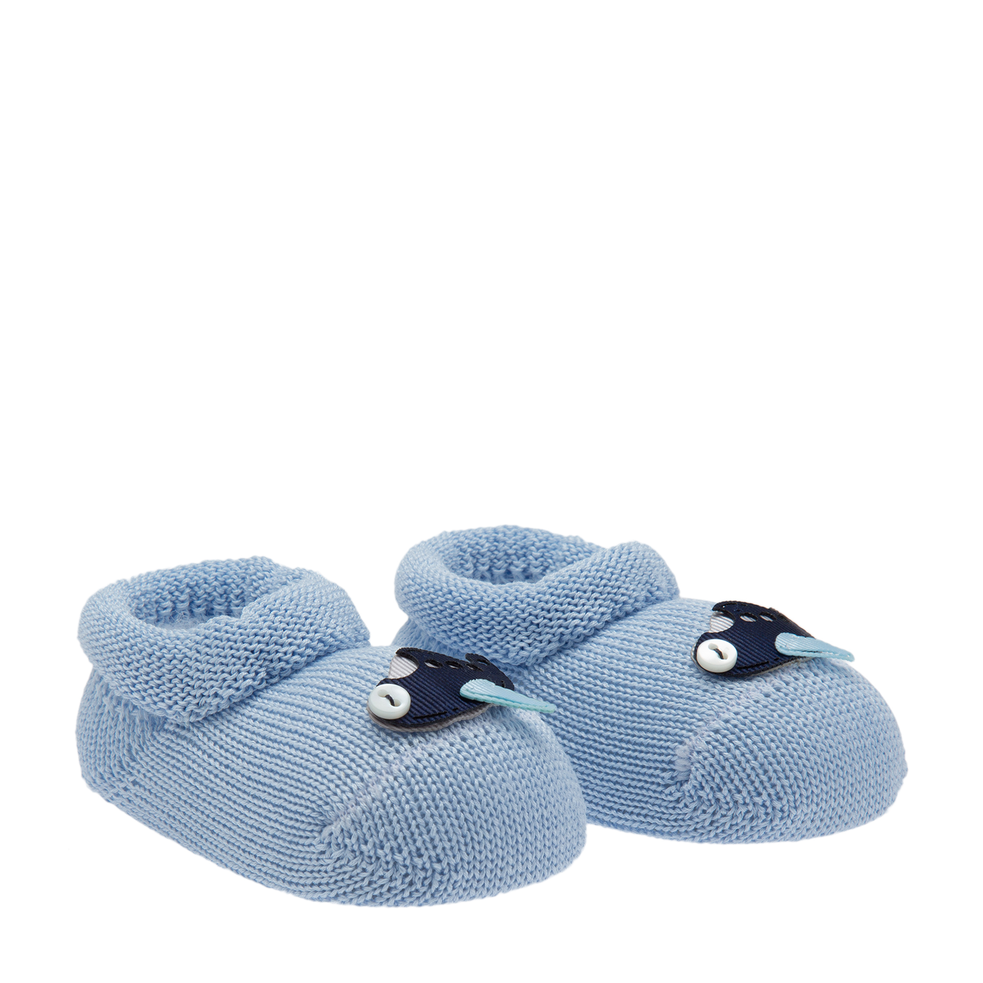 

Knit crib shoes, Blue