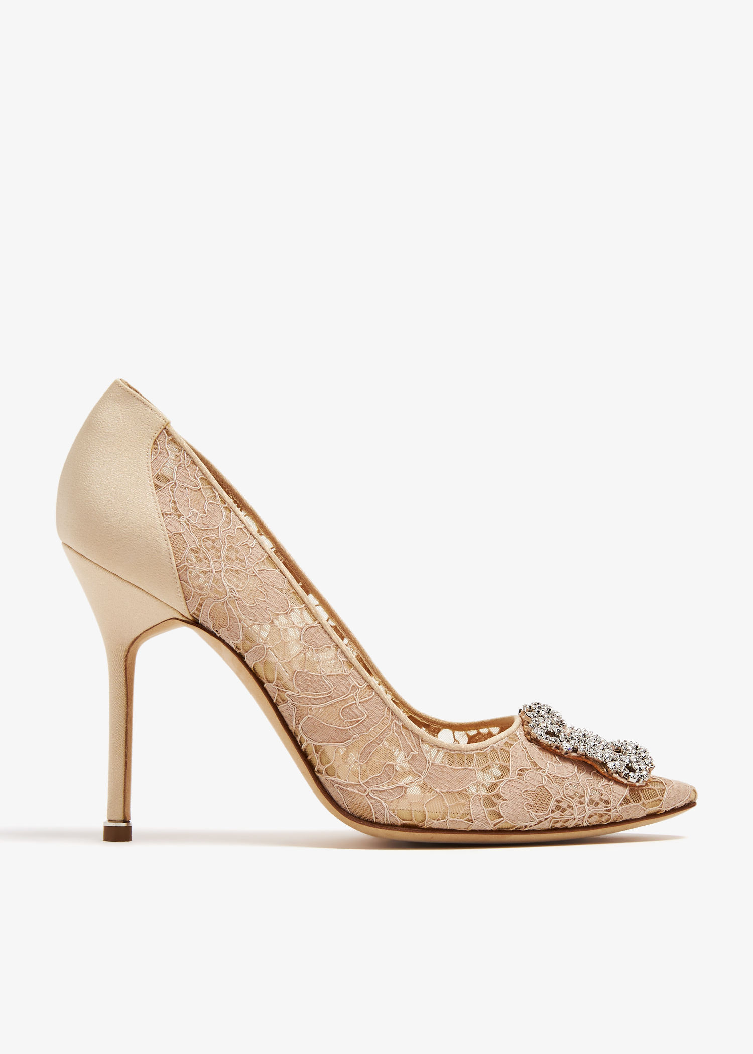 Manolo Blahnik Hangisi lace pumps for Women Beige in KSA Level Shoes