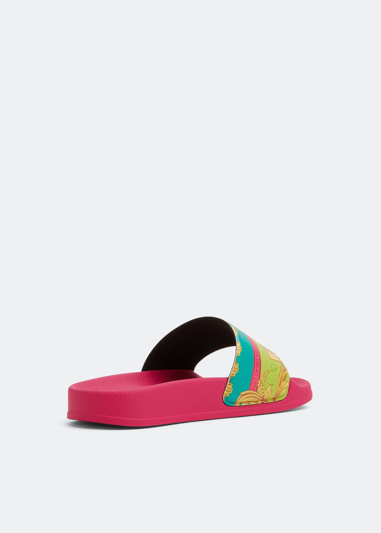 Versace Barocco Goddess slides for Girl Pink in UAE Level Shoes