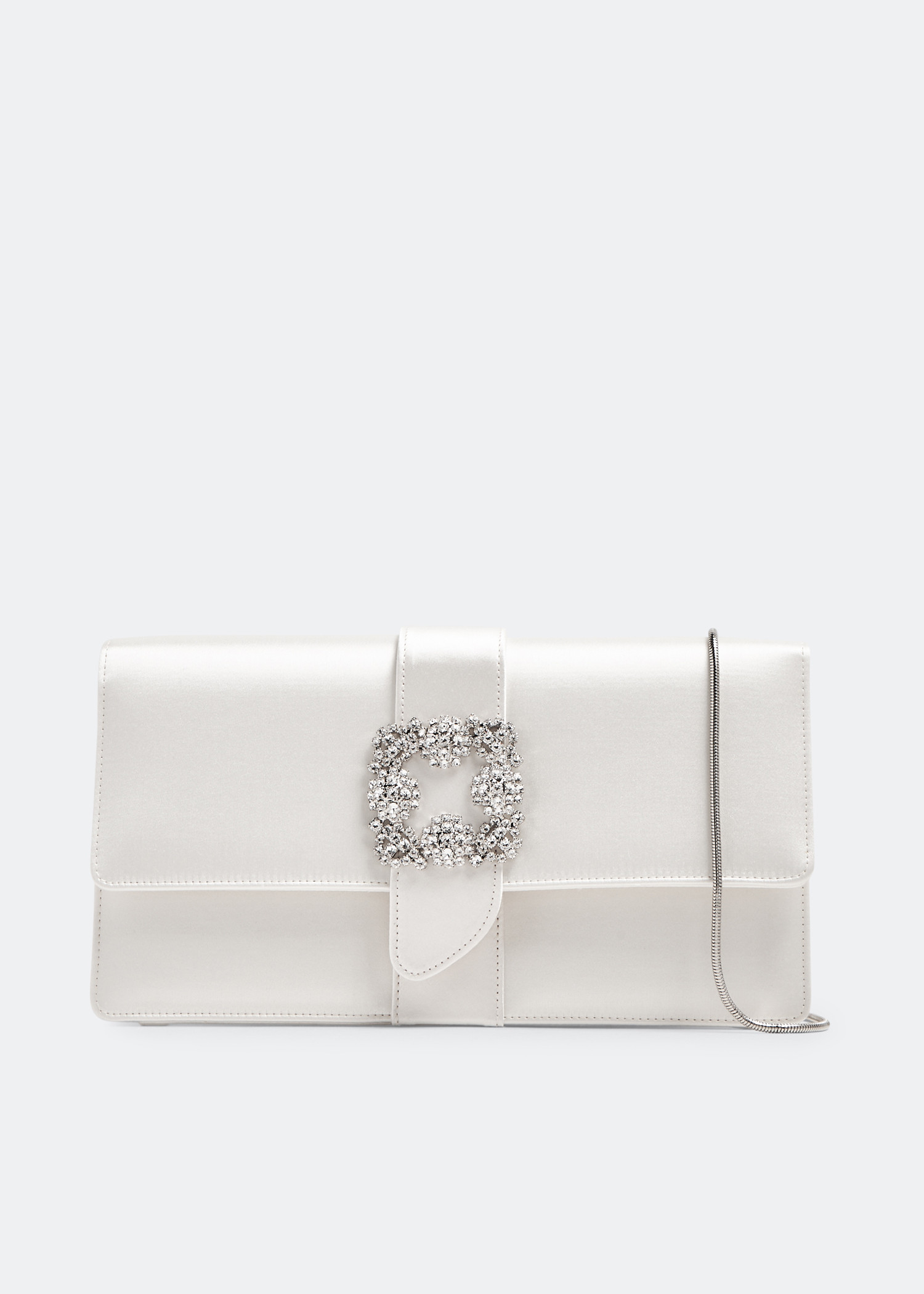 

Capri satin clutch, White