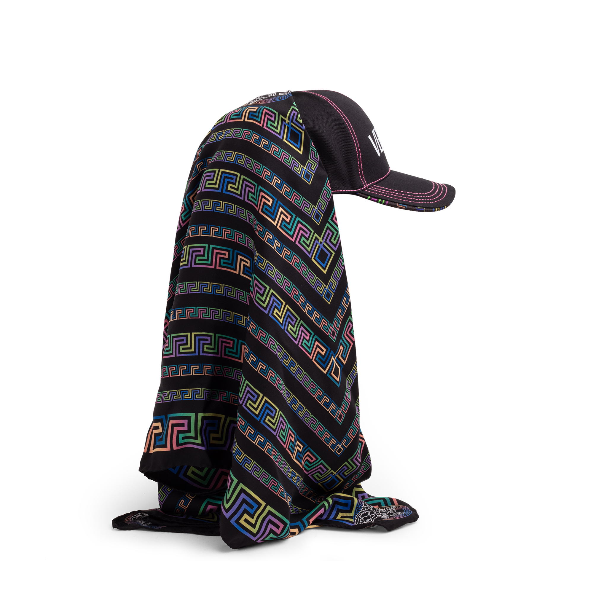 

Scarf-detail baseball cap, Black