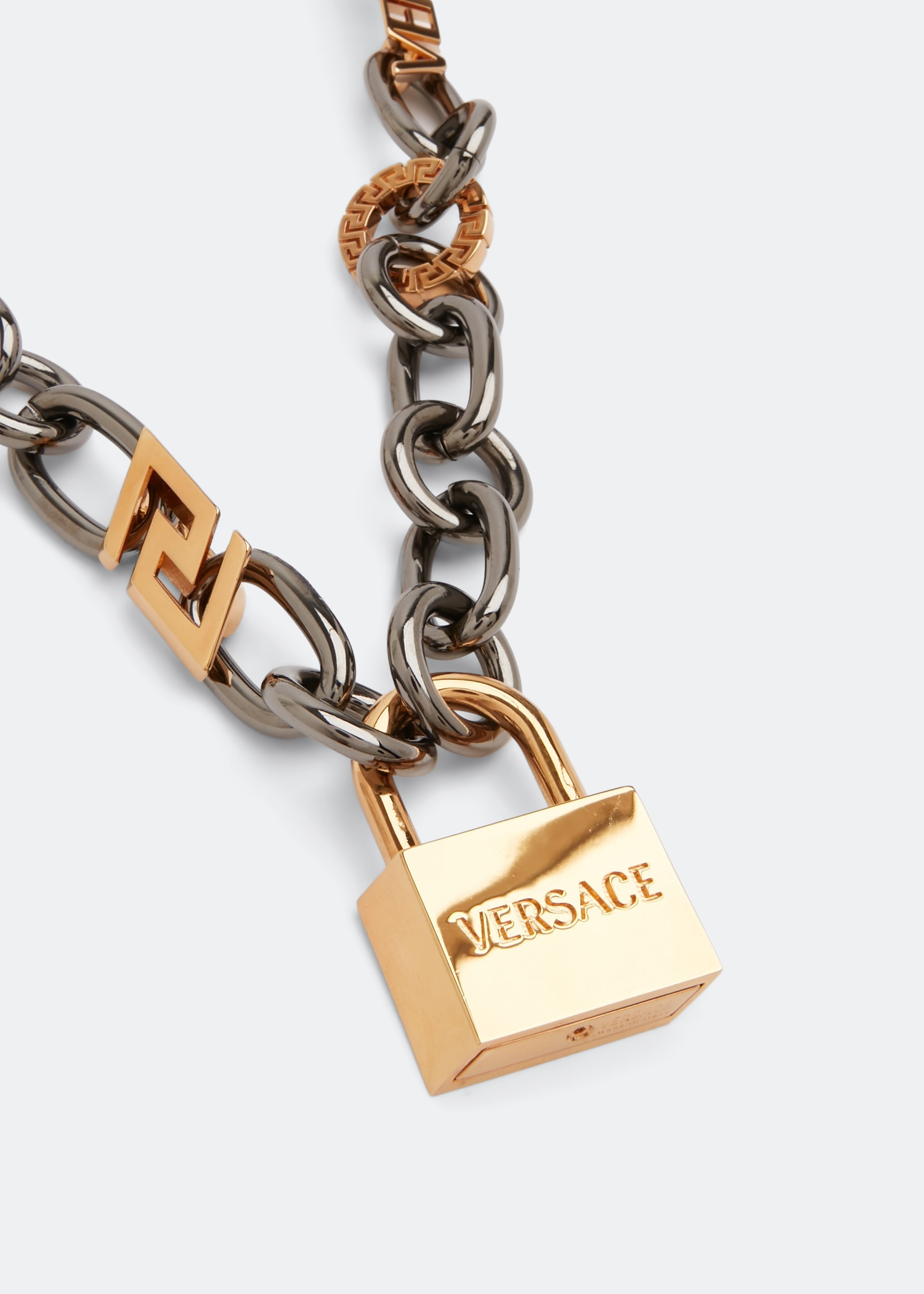 Versace lock best sale necklace